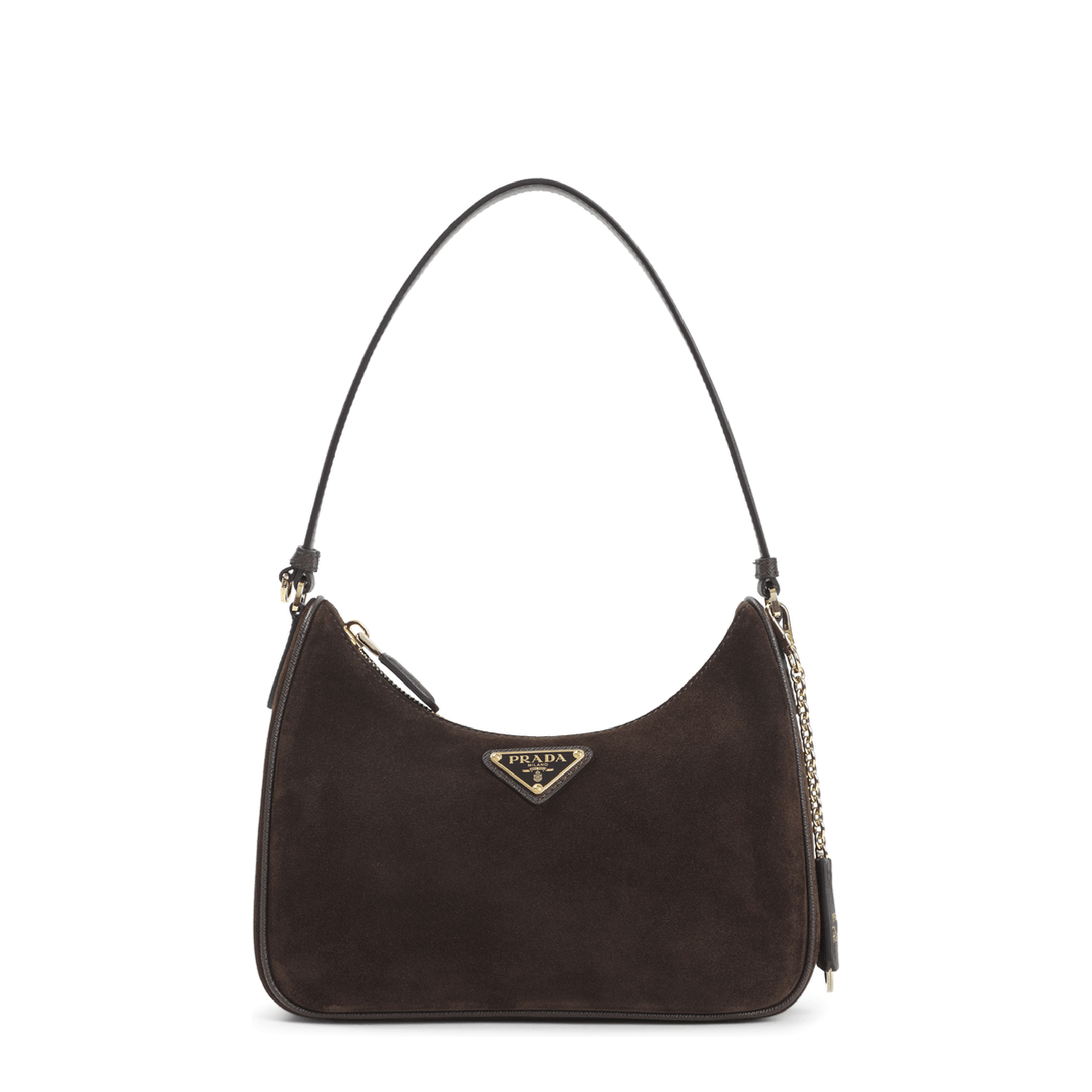 Prada Re - Edition Mini Calf Suede Shoulder Bag - Dark Brown