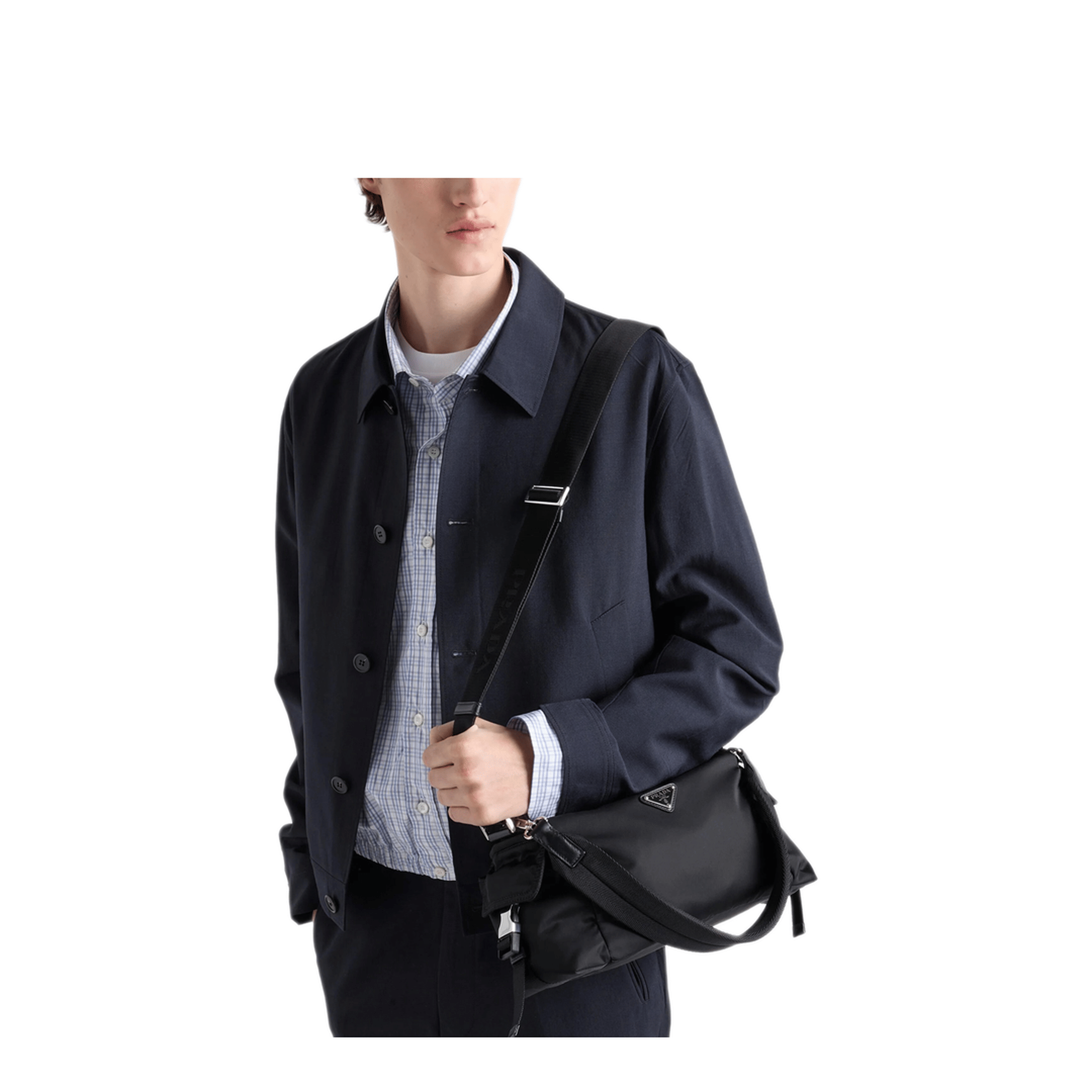 Prada Explore Buffalo Leather Shoulder Bag - Black