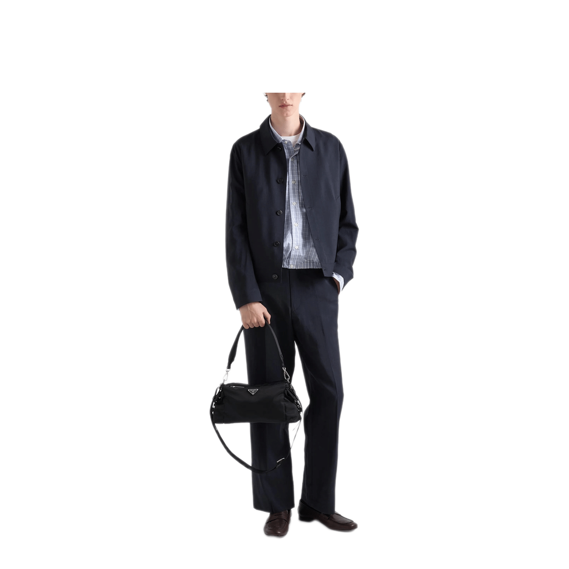Prada Explore Buffalo Leather Shoulder Bag - Black