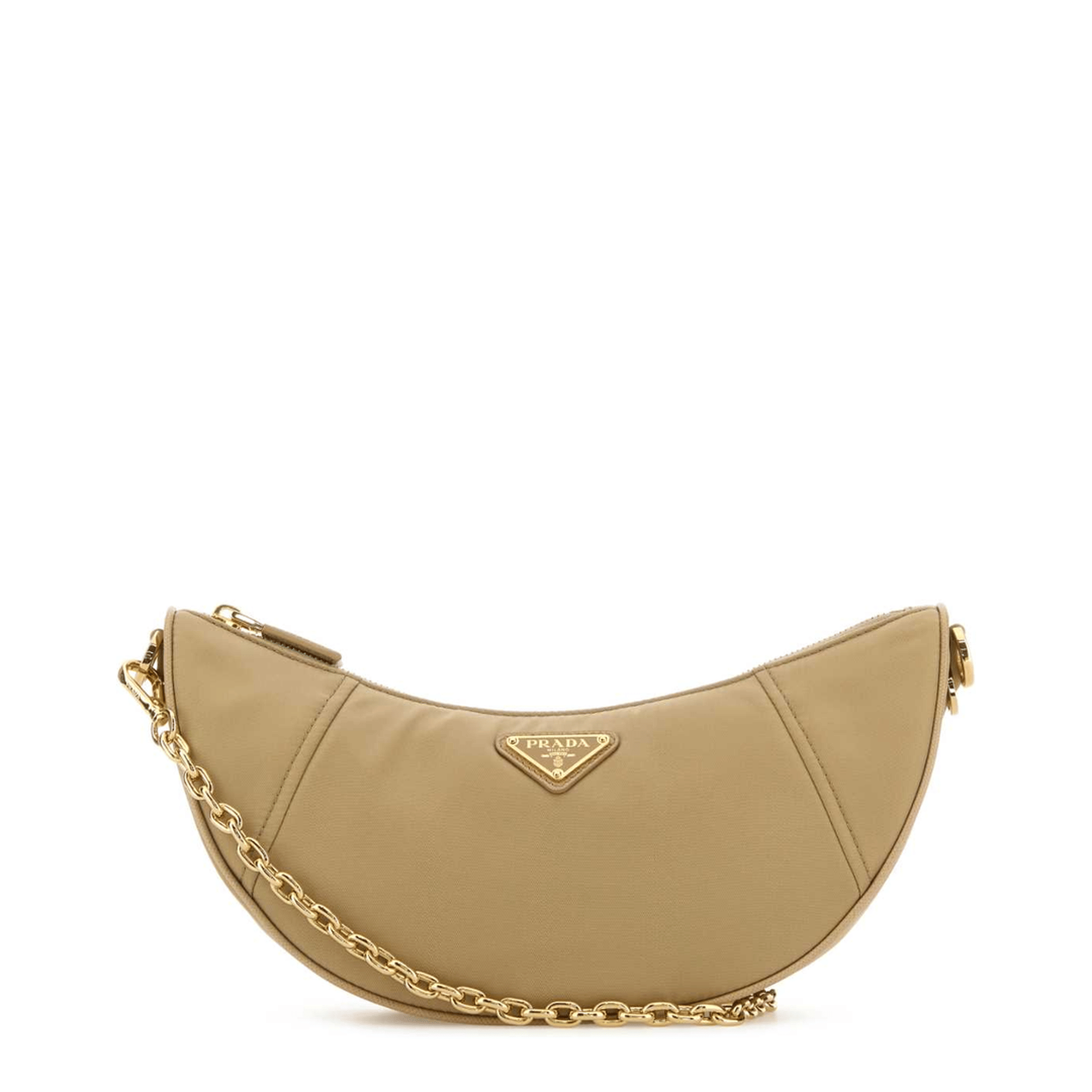 Prada Demi - lune Re - Nylon Shoulder Bag - Brandy