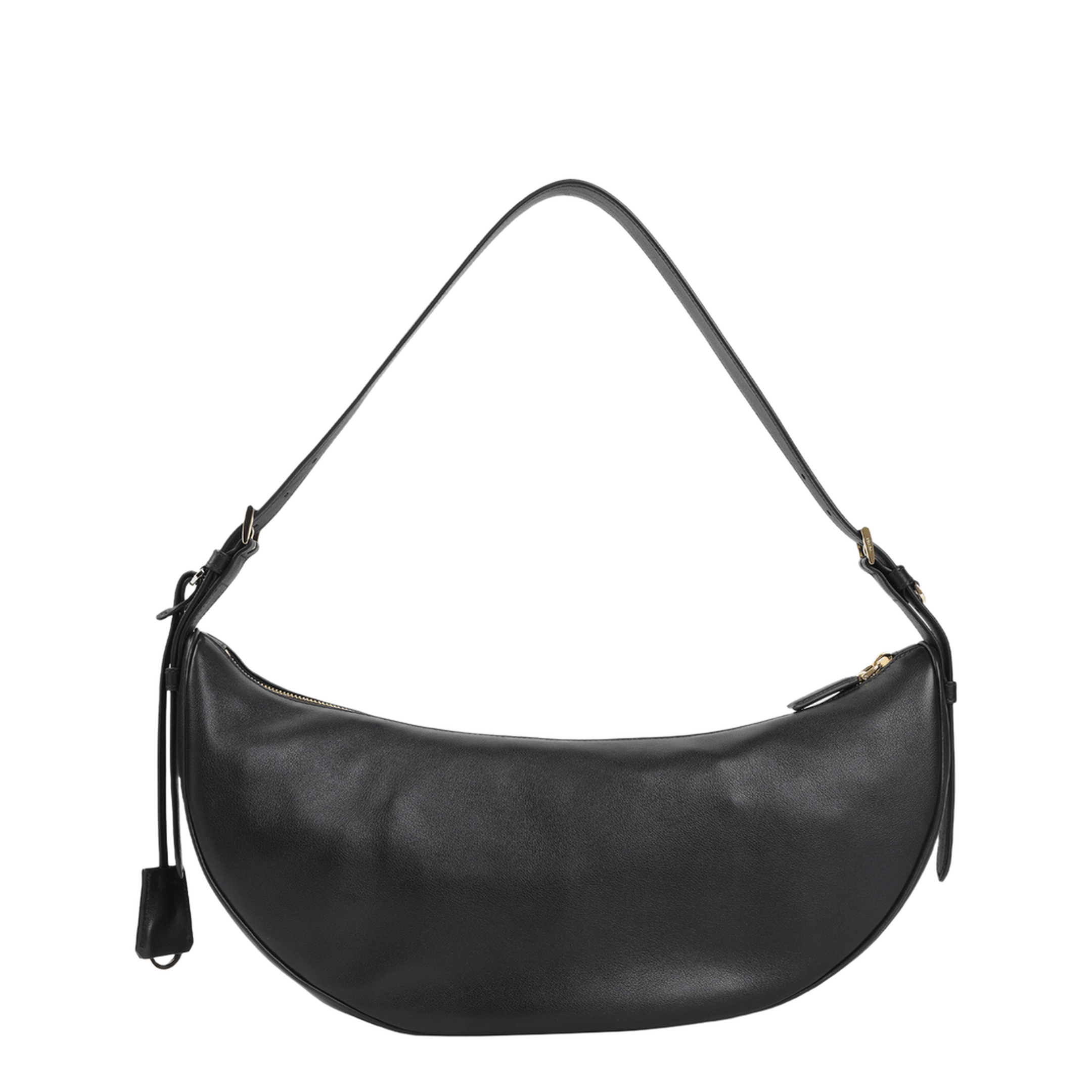 Prada Demi - Lune Large Calfskin Shoulder Bag - Nero