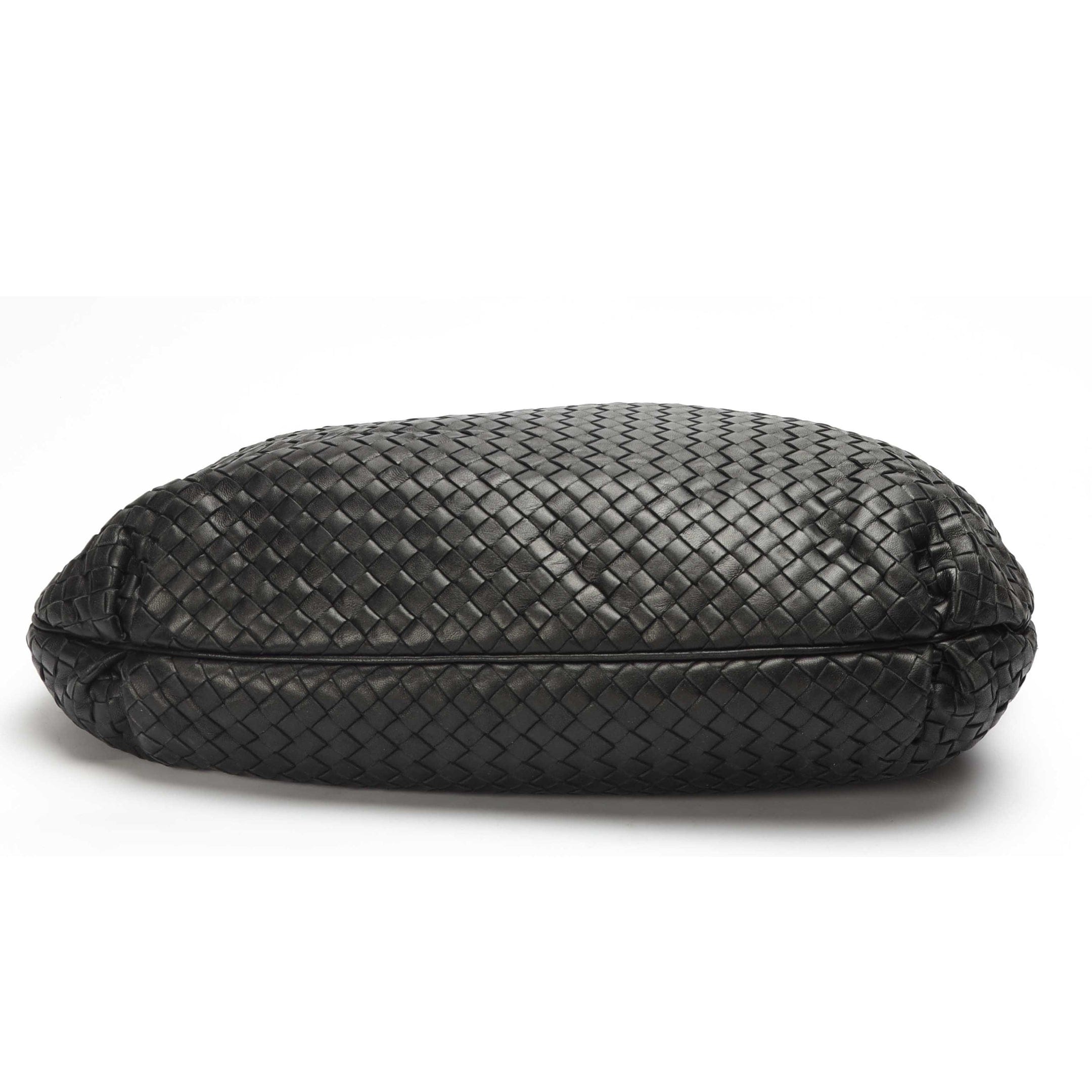 Bottega Veneta Intrecciato Woven Frame Top Black Tote