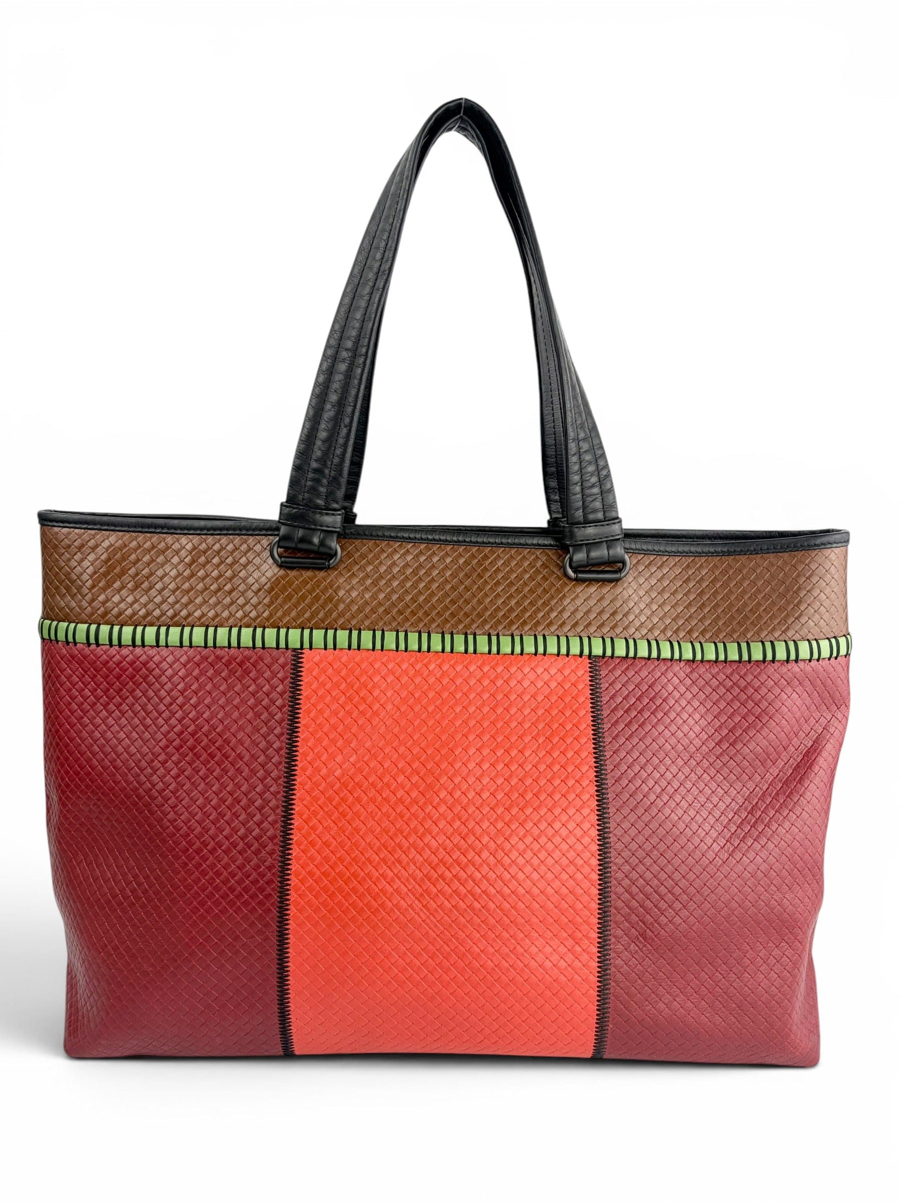 Bottega Veneta Large Micro Intrecciato Multi Color Block Tote
