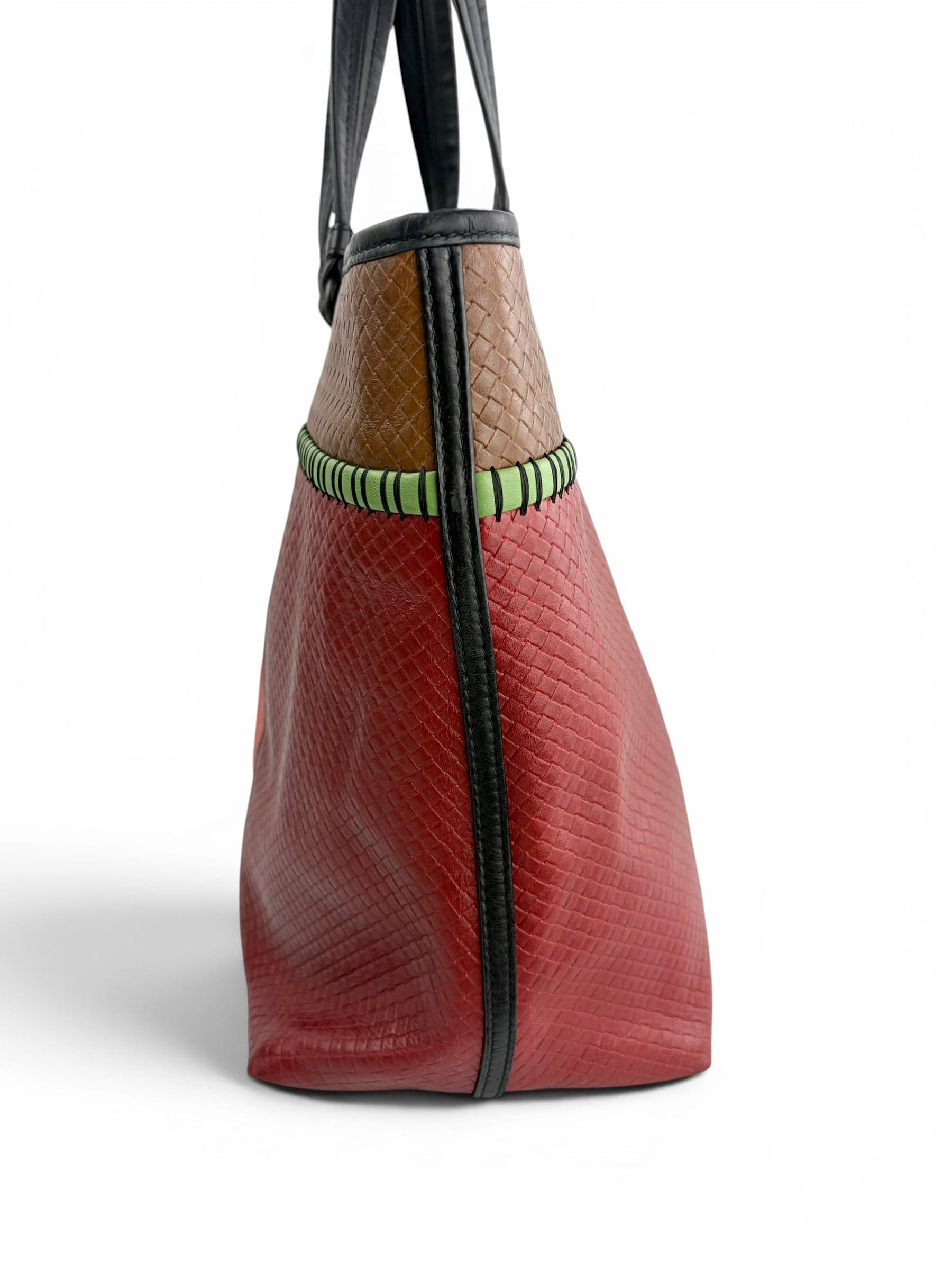 Bottega Veneta Large Micro Intrecciato Multi Color Block Tote