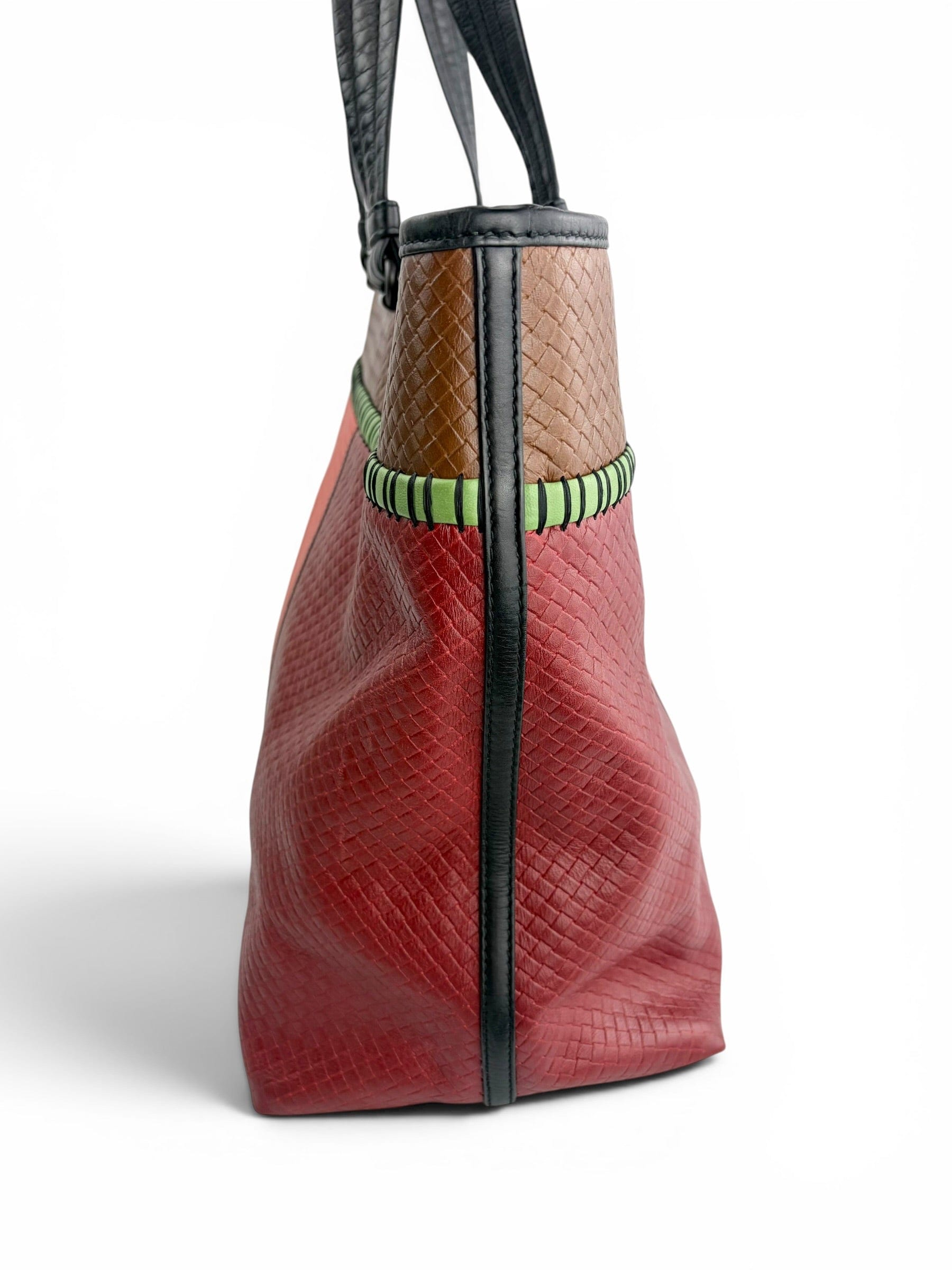 Bottega Veneta Large Micro Intrecciato Multi Color Block Tote