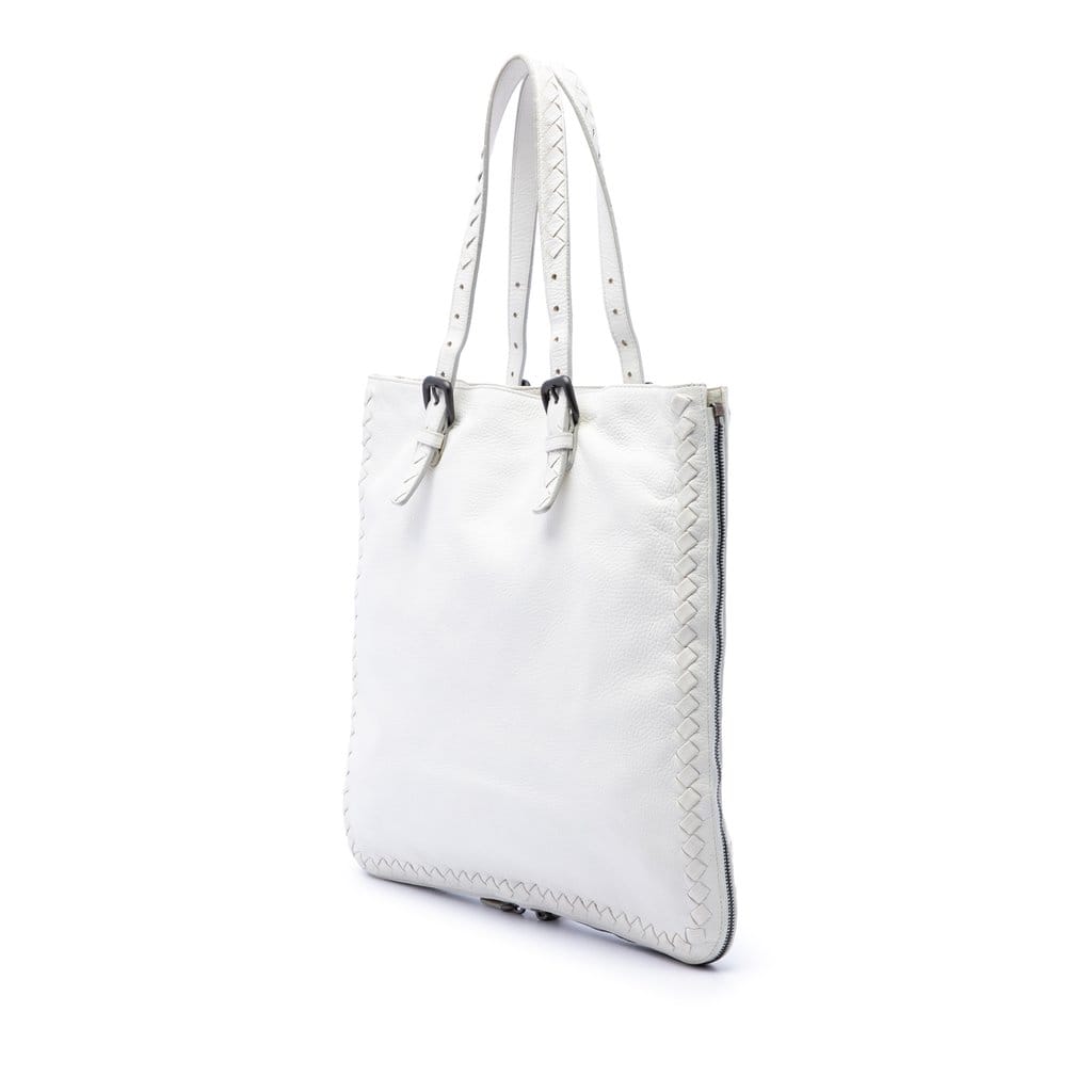 Bottega Veneta Intrecciato Trimmed Cervo Zip Around Expandable Tote