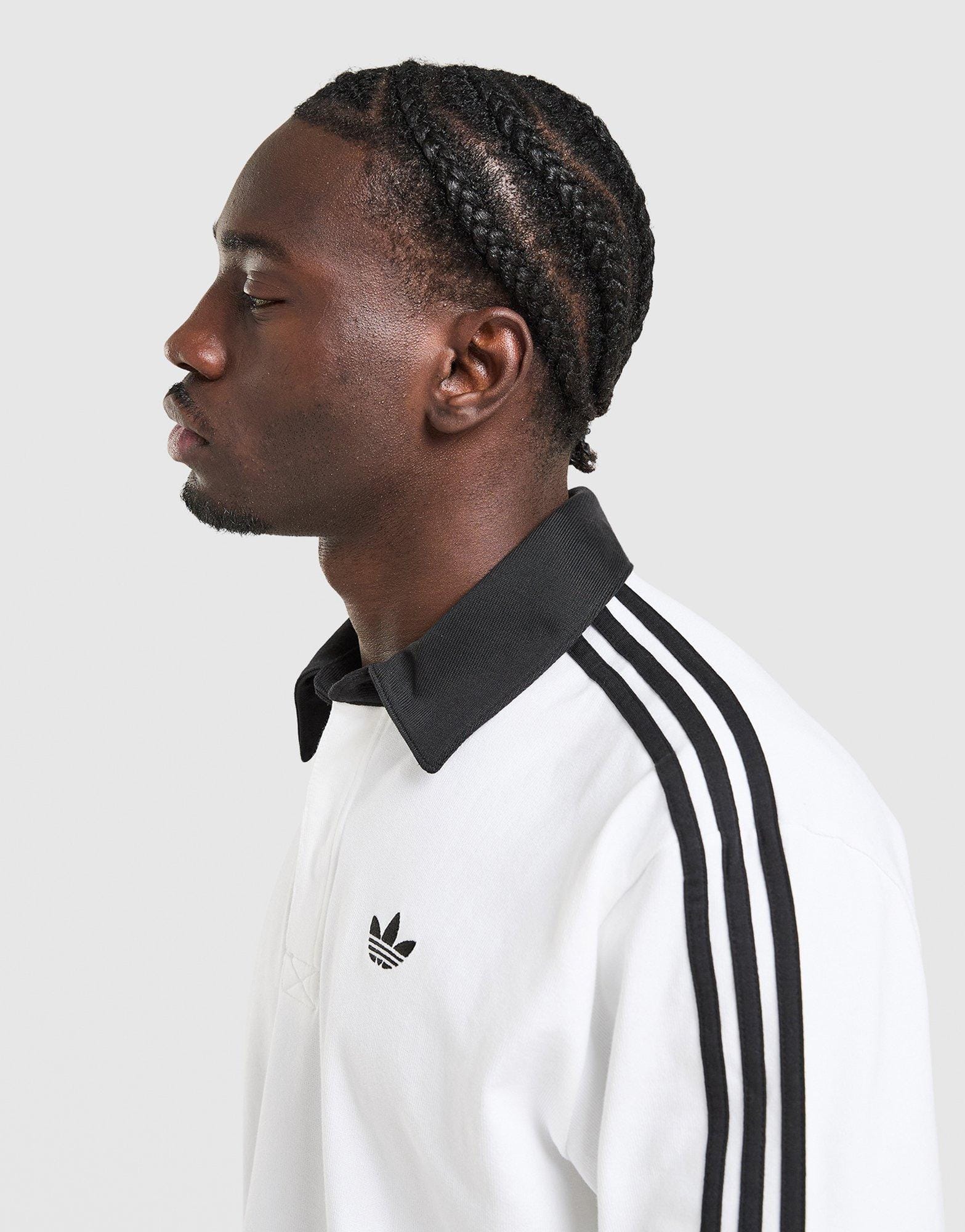 adidas 3 - Stripes Rugby Long Sleeve Polo Shirt