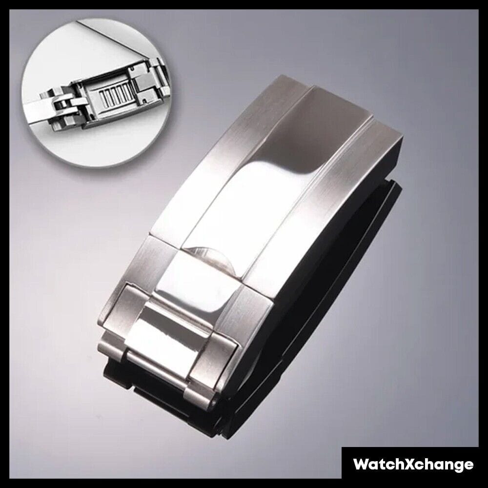 Rolex Glide Lock Clasp/Buckle fit Rolex DAYTONA GMT SUBMARINER Two Tone Silver 9/9 mm