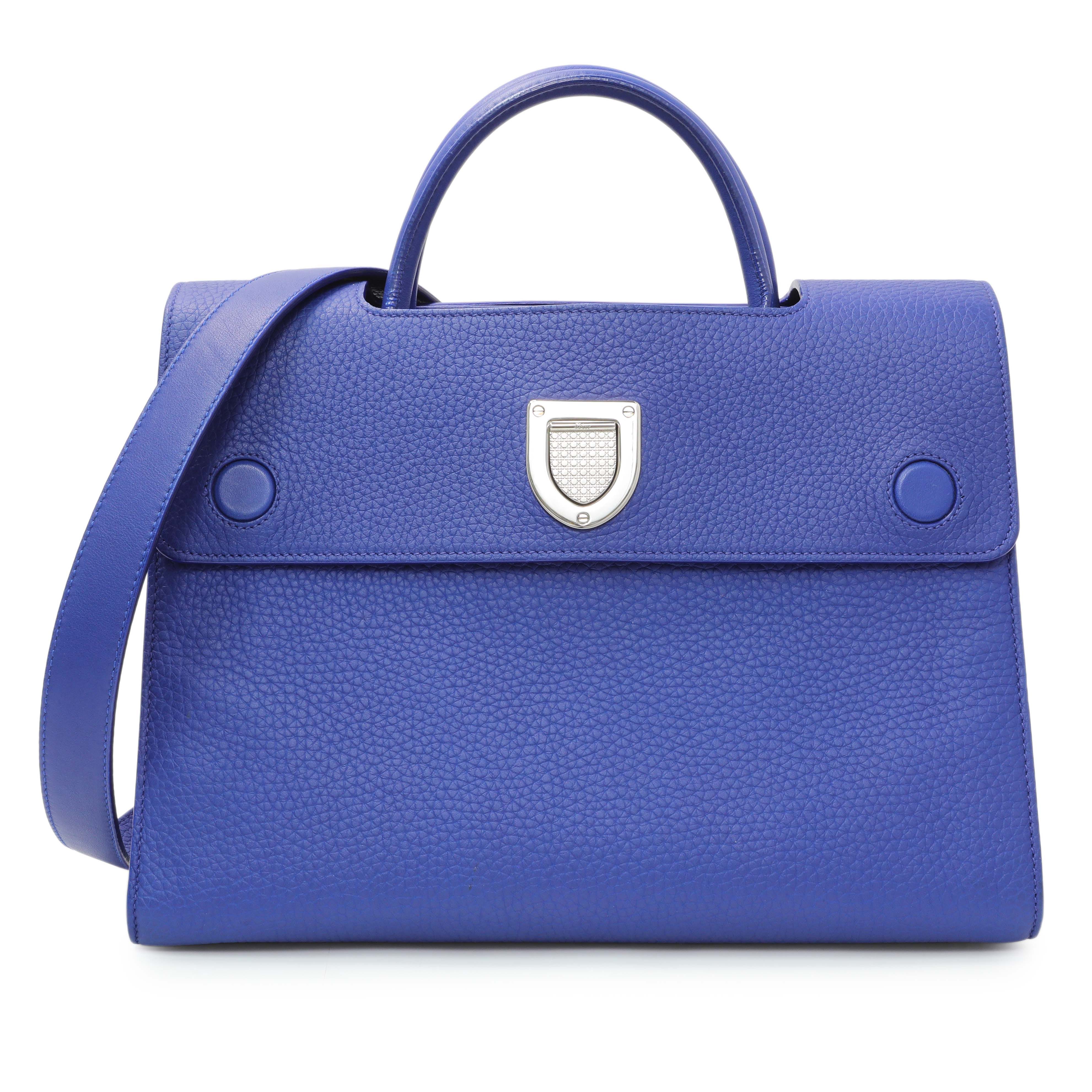 Christian Dior Blue Bullcalf Medium Diorever Flap