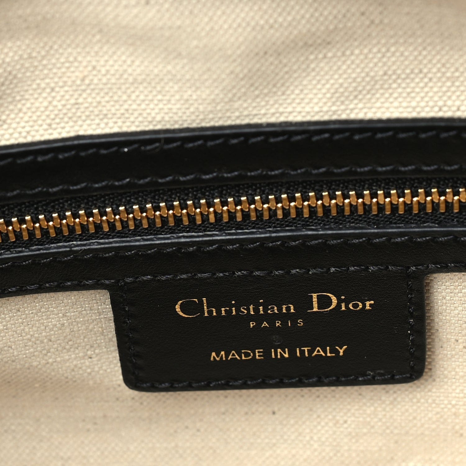 Christian Dior Calfskin Small Dior Vibe Zip Bowling Bag Black White