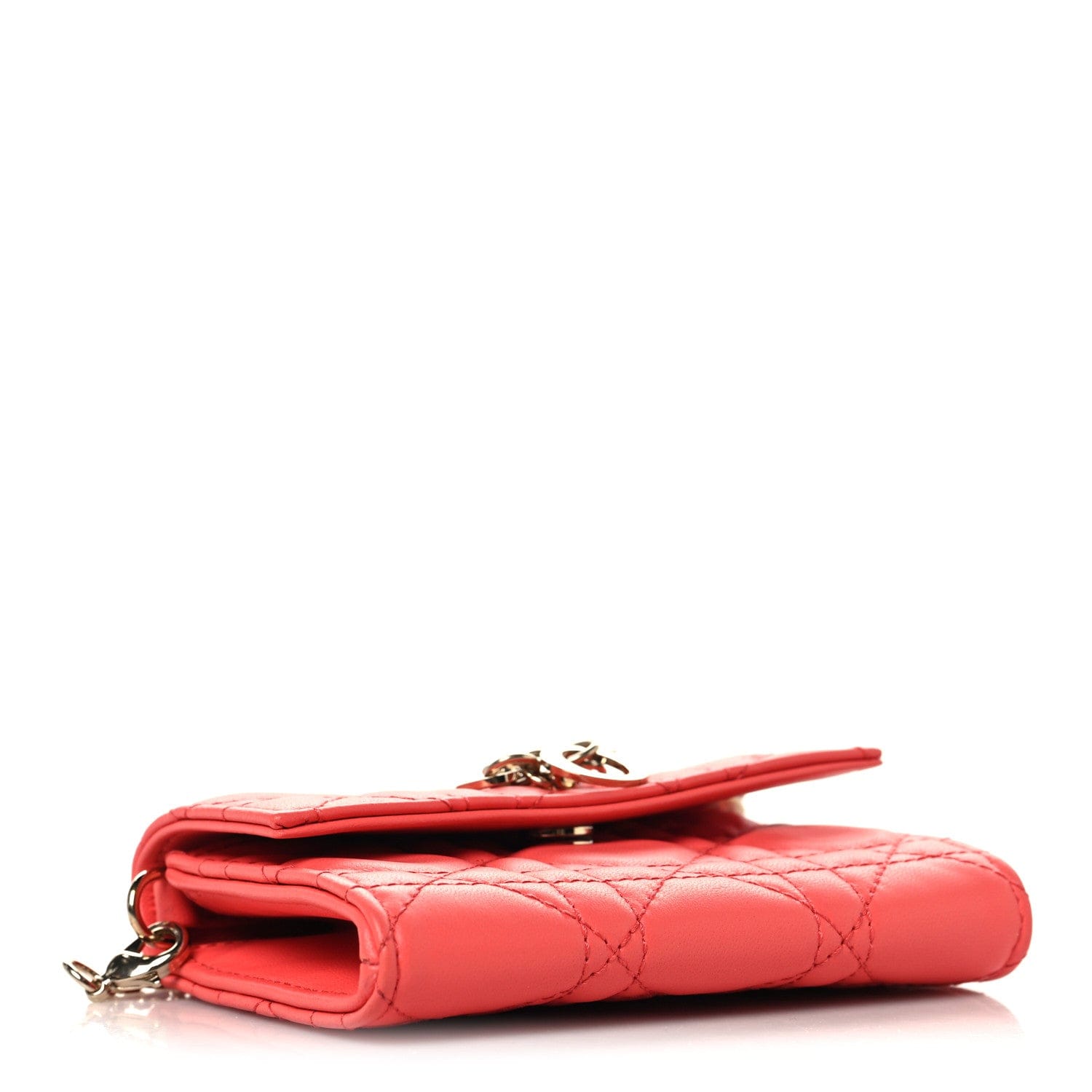 Christian Dior Lambskin Cannage Miss Dior Glycine Wallet on Chain Pink