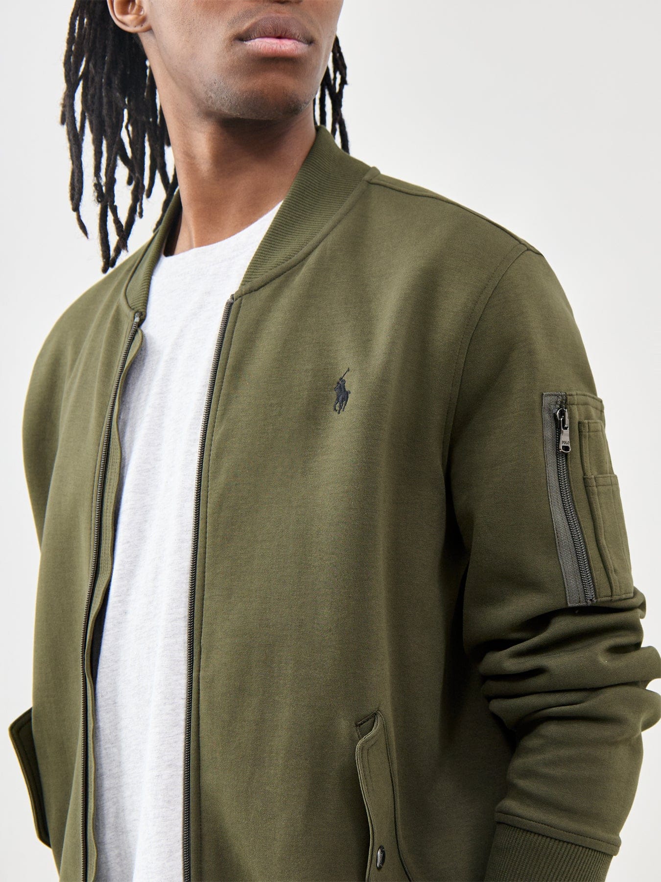 Polo Ralph Lauren Double Knit Bomber Jacket Olive