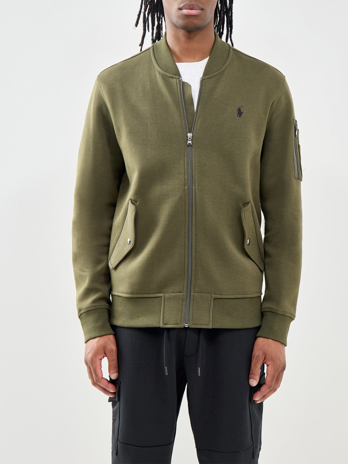 Polo Ralph Lauren Double Knit Bomber Jacket Olive