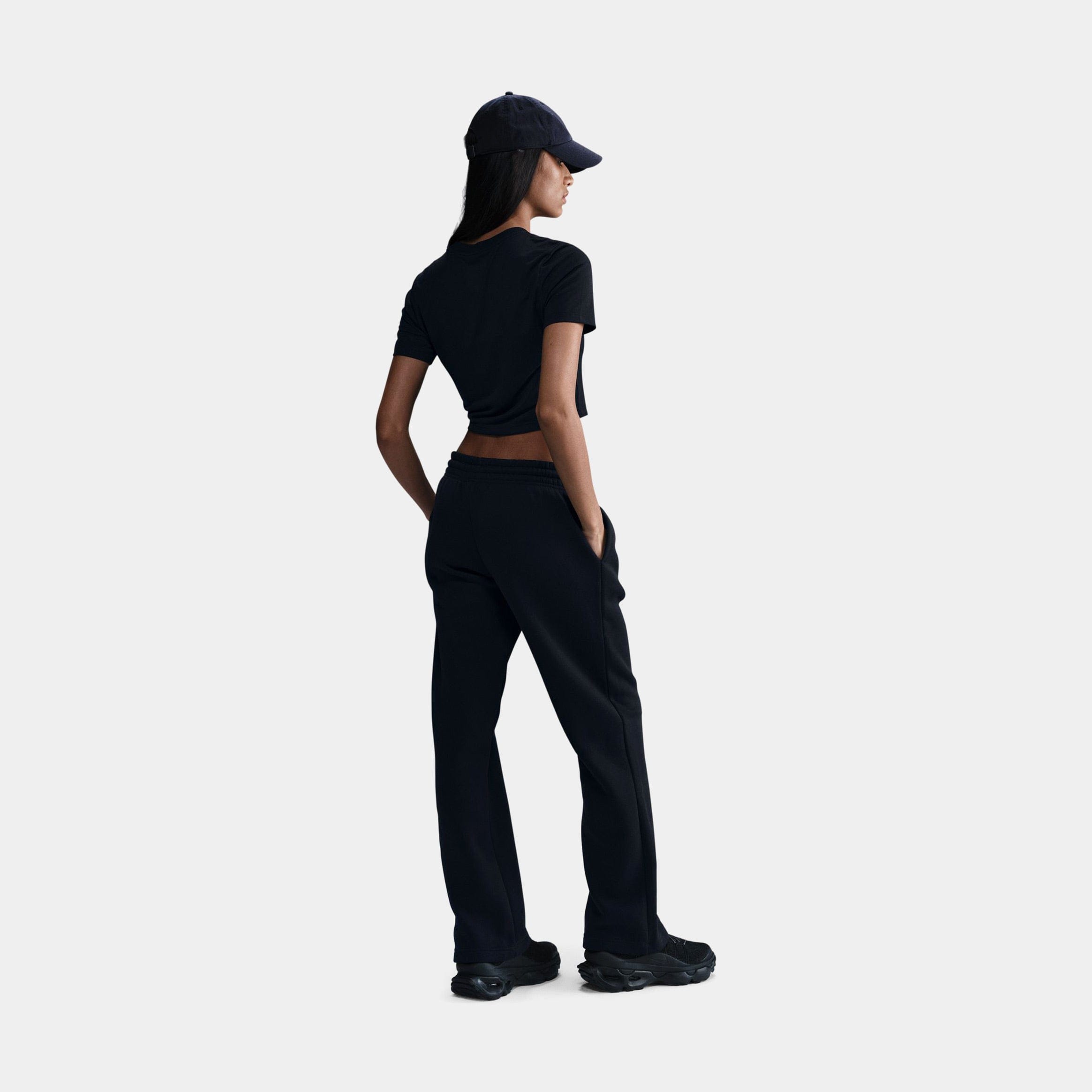 Nike Phoenix Fleece Open Hem Womens Sweatpants (Black)