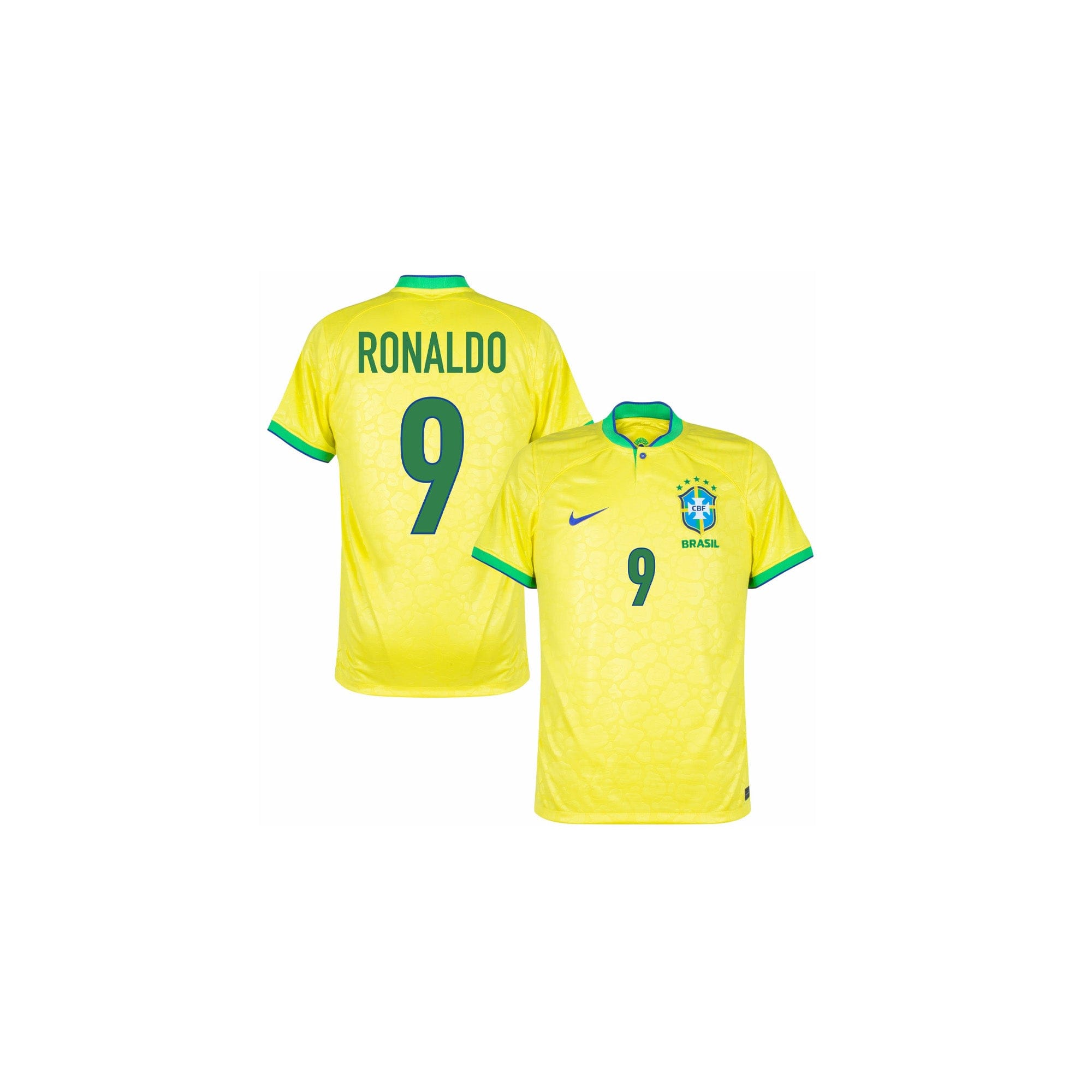 Nike Brazil 1998 Reissue Ronaldo Soccer Jersey Yellow Green