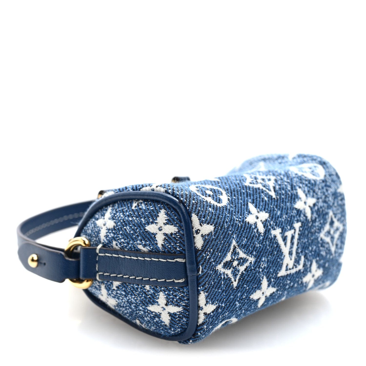 Louis Vuitton Denim Monogram Jacquard Micro Speedy Bag Charm Bleu