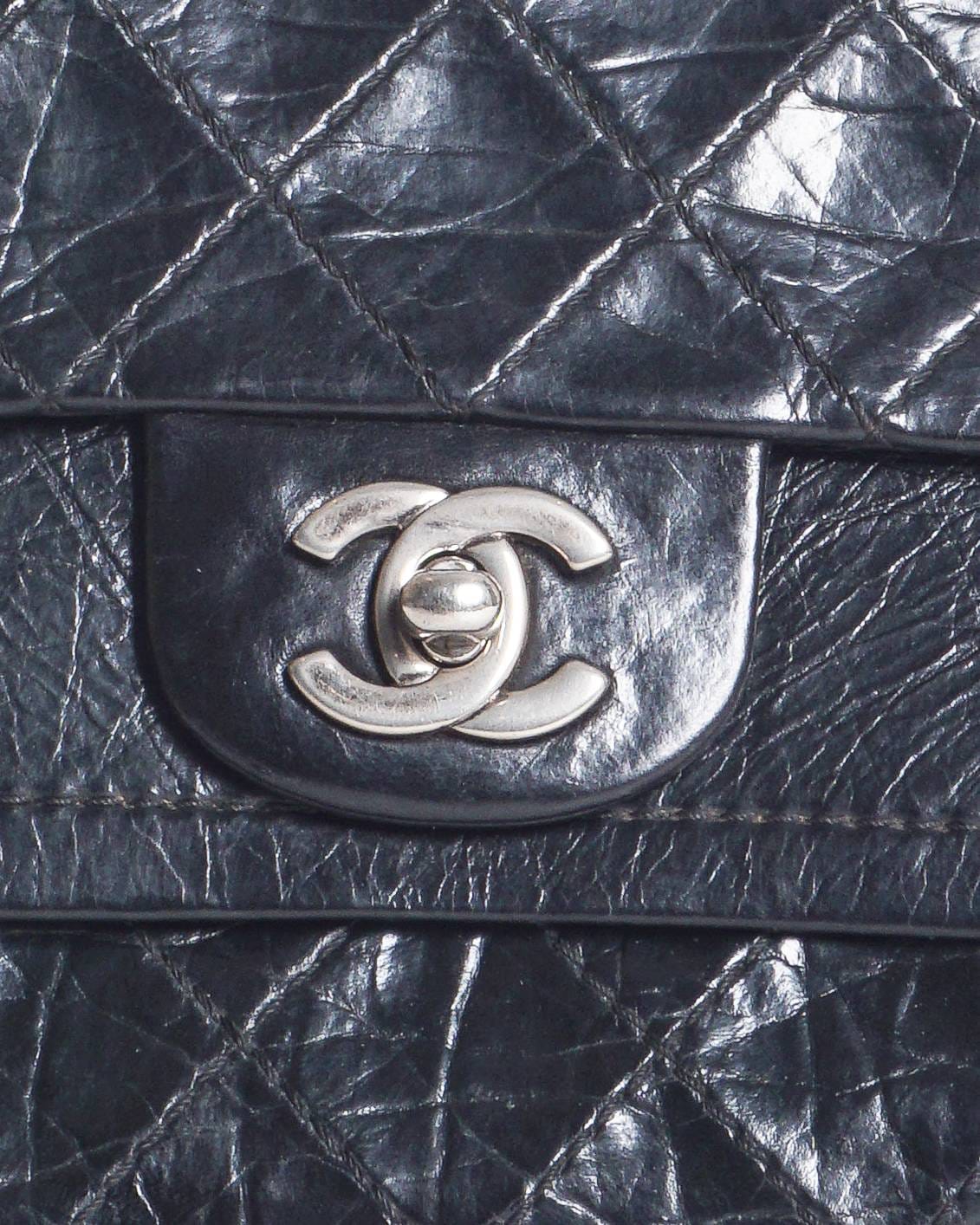 Chanel Black Calfskin Quilted CC Turn - Lock Shoulder Bag