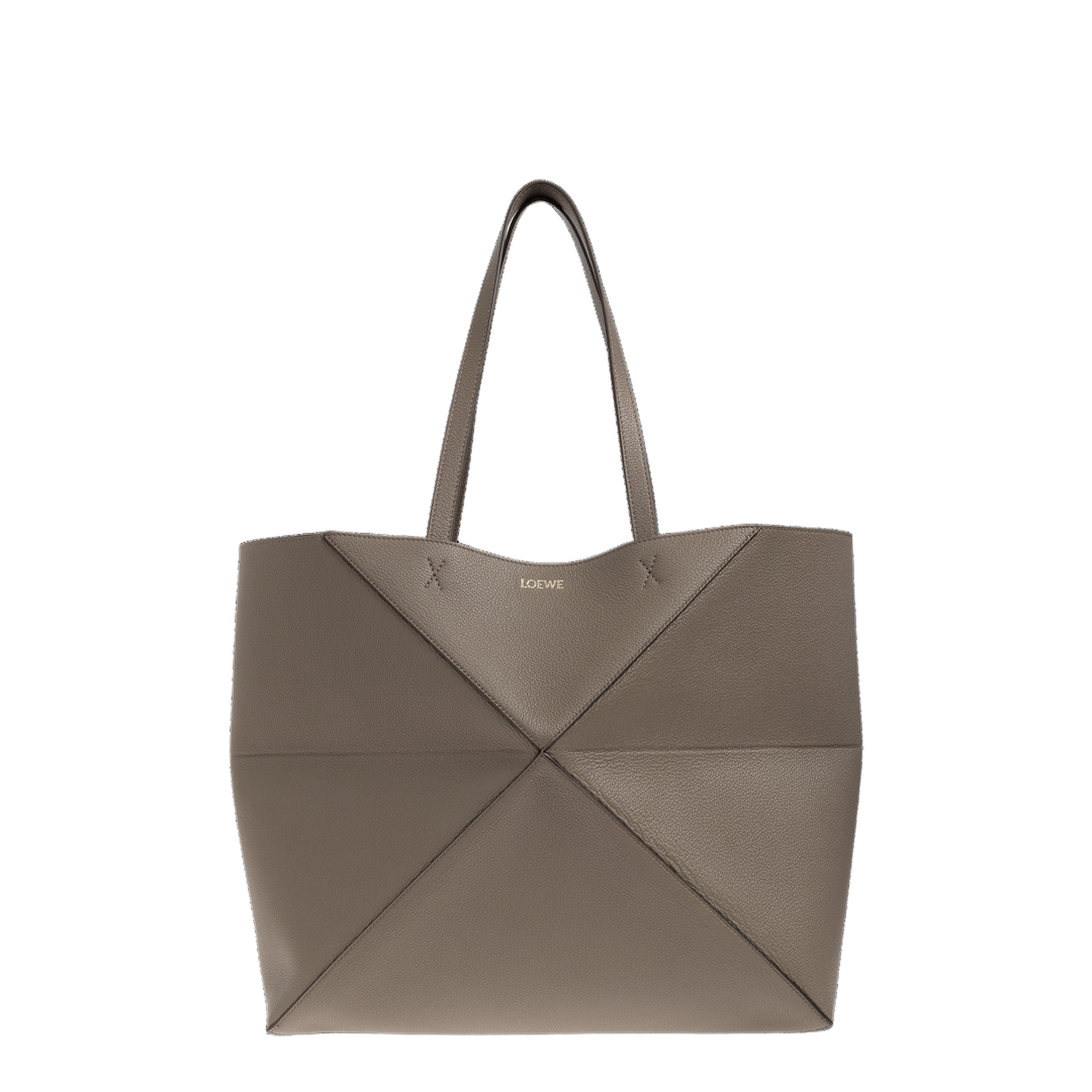 Loewe Puzzle Fold Large Horizontal Calfskin Tote - Taupe