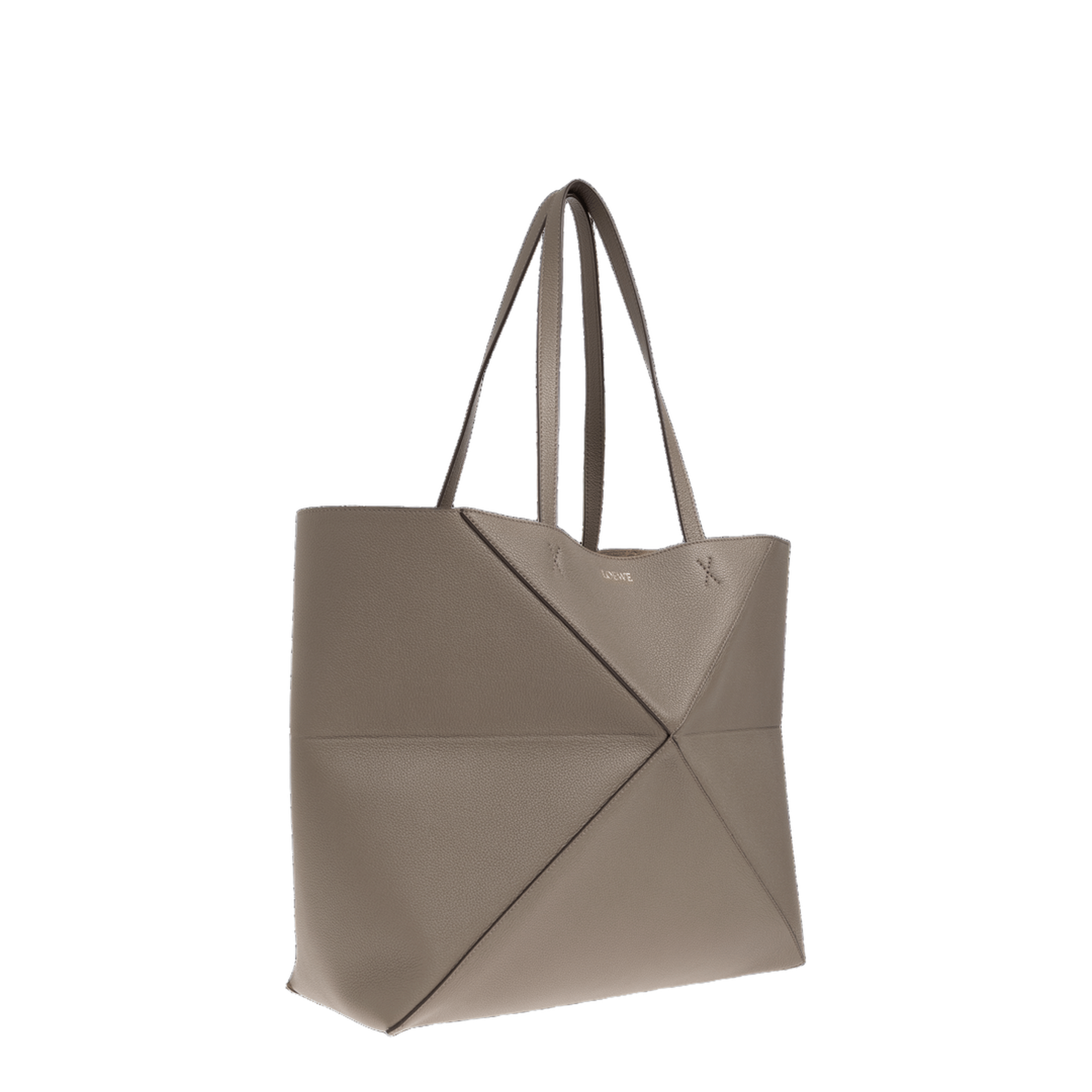 Loewe Puzzle Fold Large Horizontal Calfskin Tote - Taupe