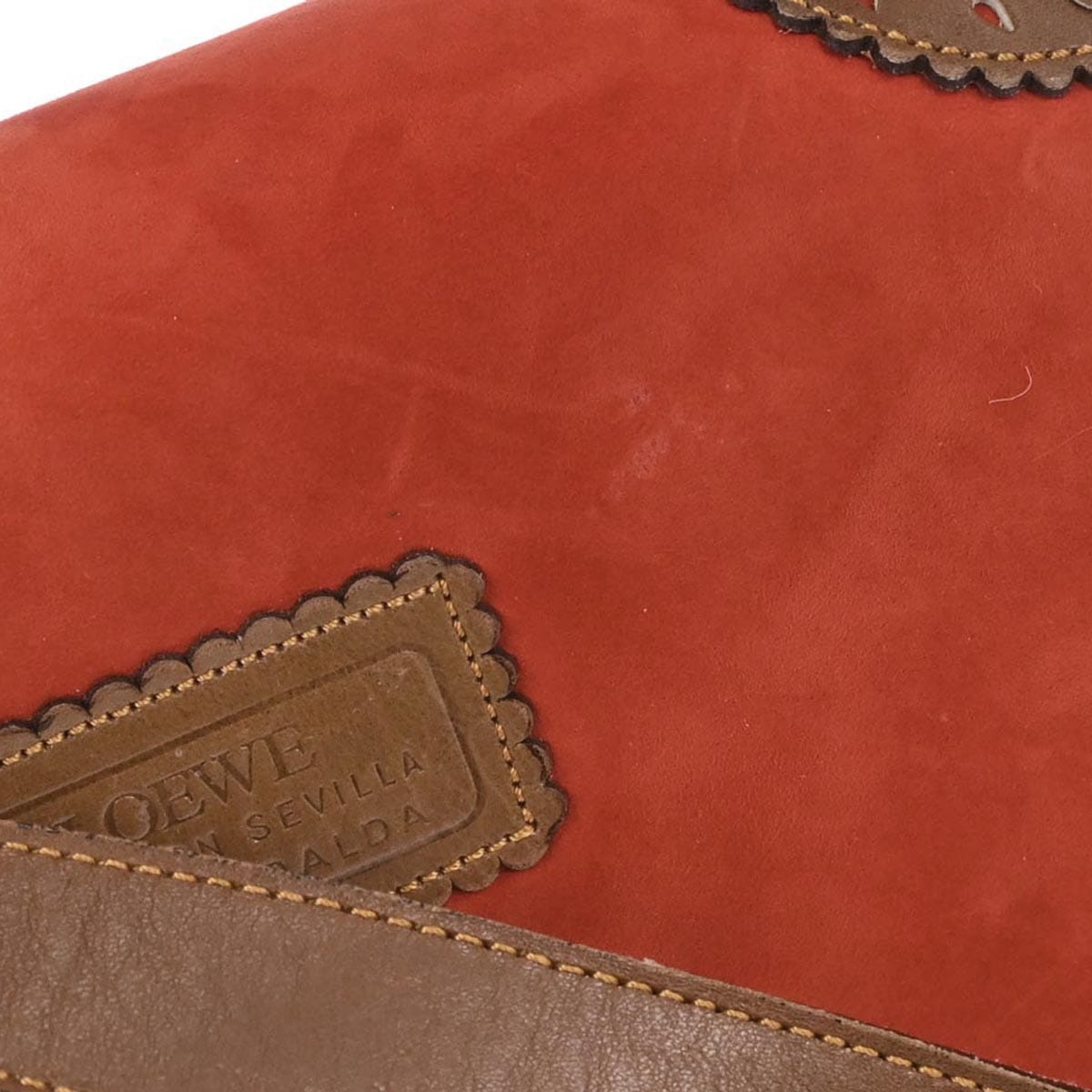 Loewe Orange Suede Leather Sevilla Collection Anagram Shoulder Bag