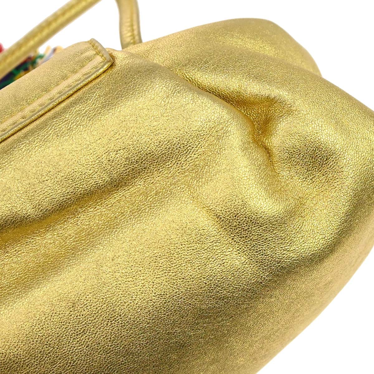 Loewe Gold Leather Tassel Ring Shoulder Bag