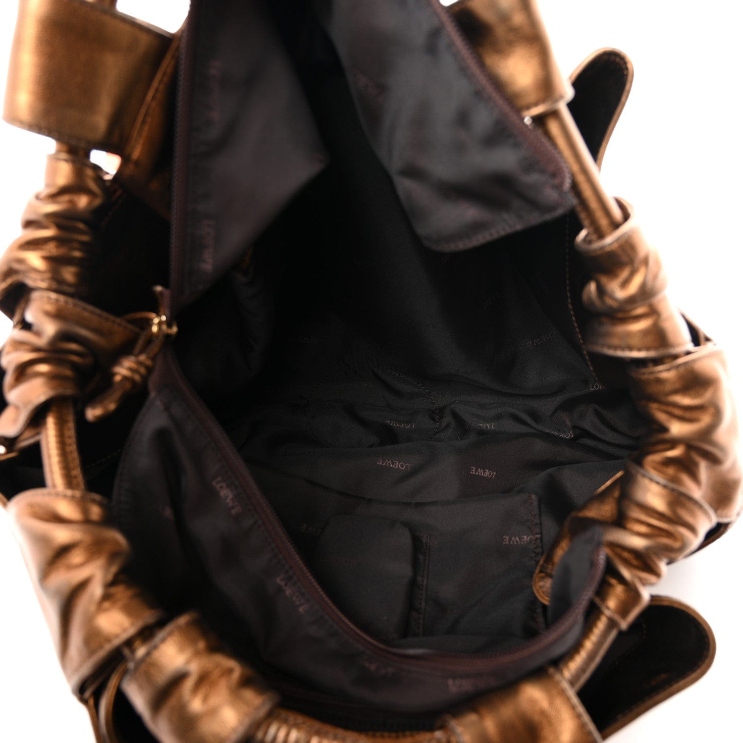 Loewe Metallic Nappa Aire Shoulder Bag Bronce