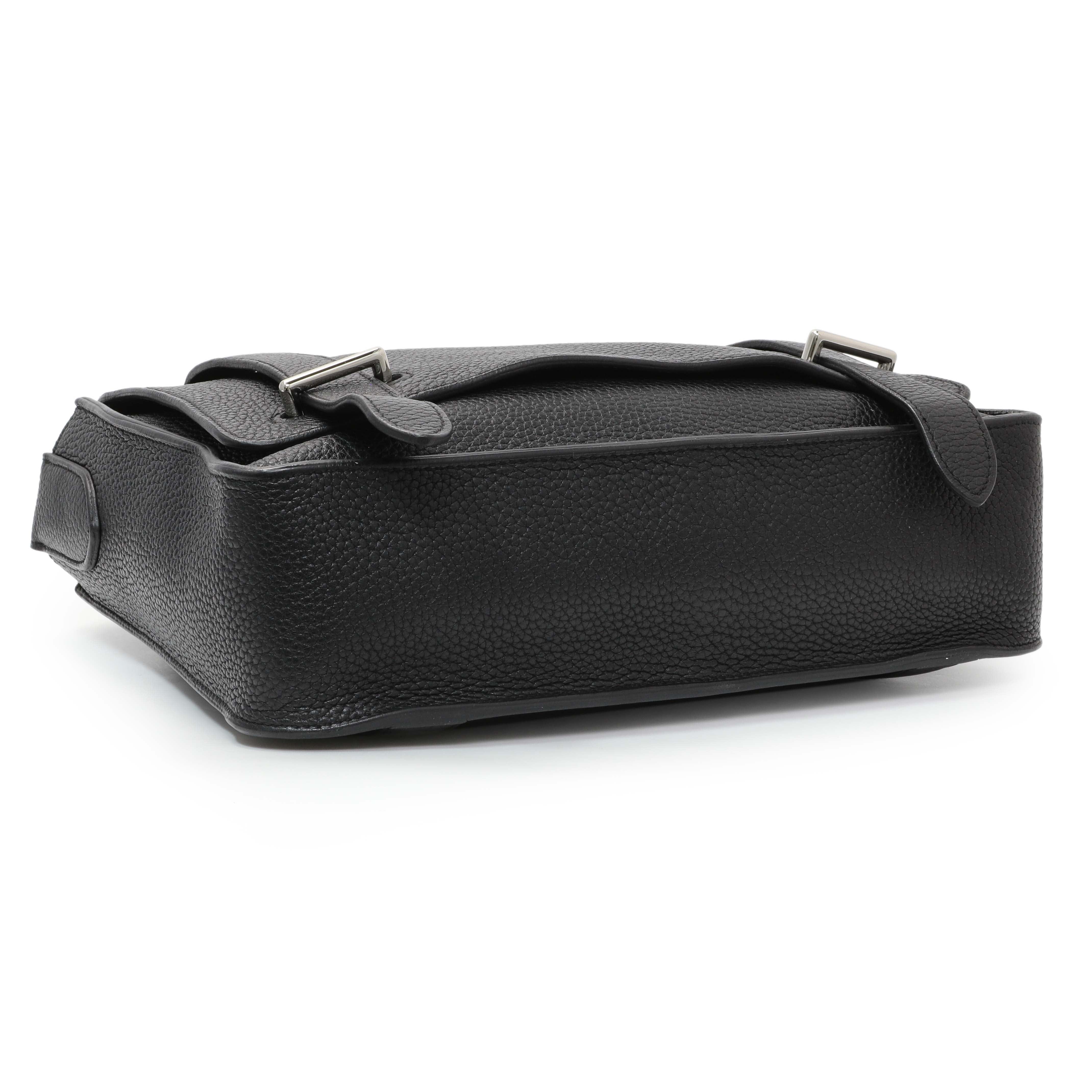 Hermes Black Taurillon Clemence Steve Caporal Messenger