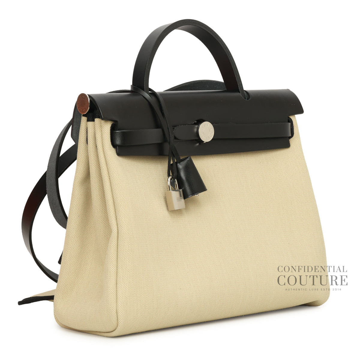Hermes Herbag Zip 31 Beton and Noir Palladium Hardware | 2023