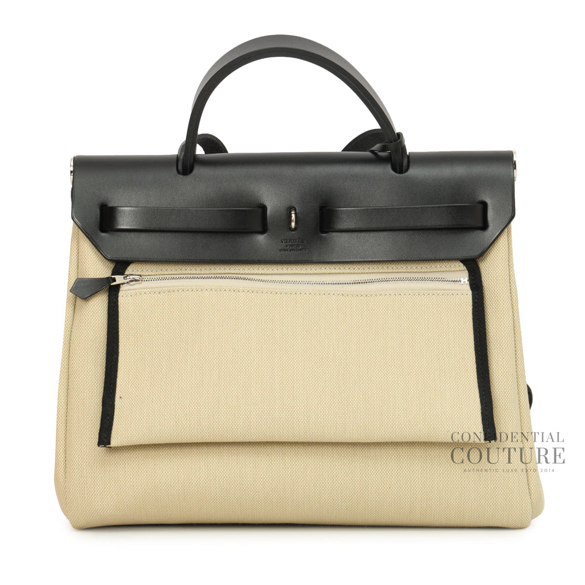 Hermes Herbag Zip 31 Beton and Noir Palladium Hardware | 2023