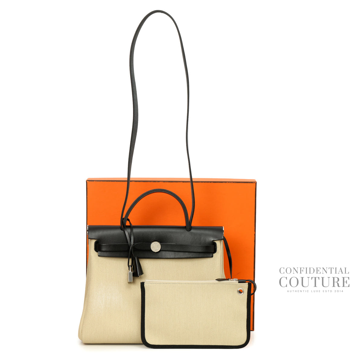 Hermes Herbag Zip 31 Beton and Noir Palladium Hardware | 2023