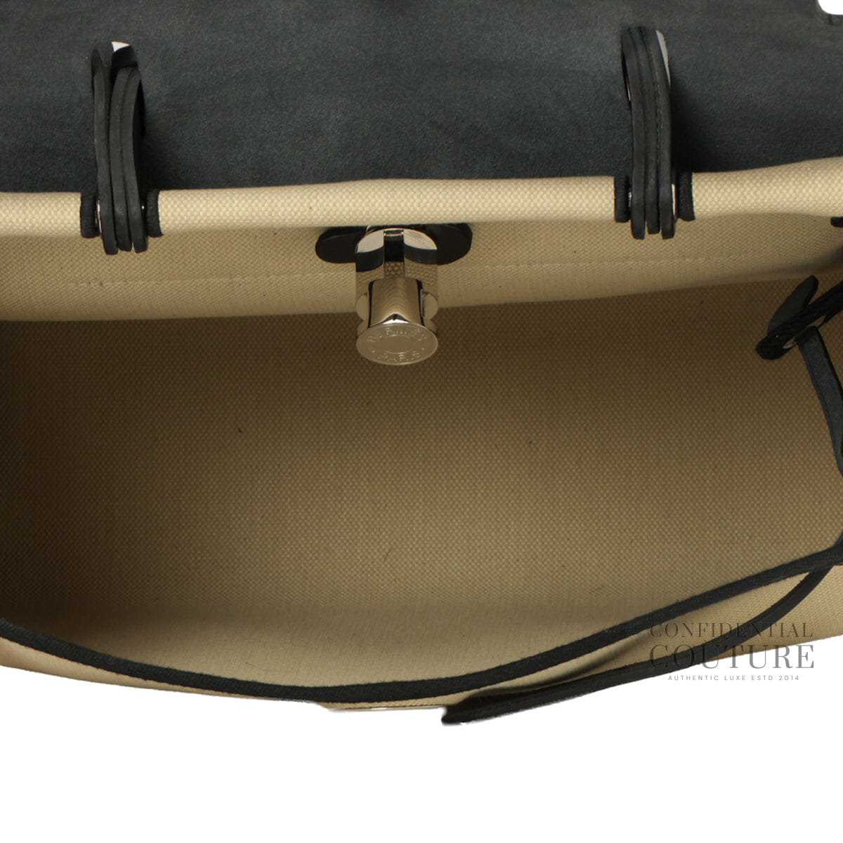 Hermes Herbag Zip 31 Beton and Noir Palladium Hardware | 2023