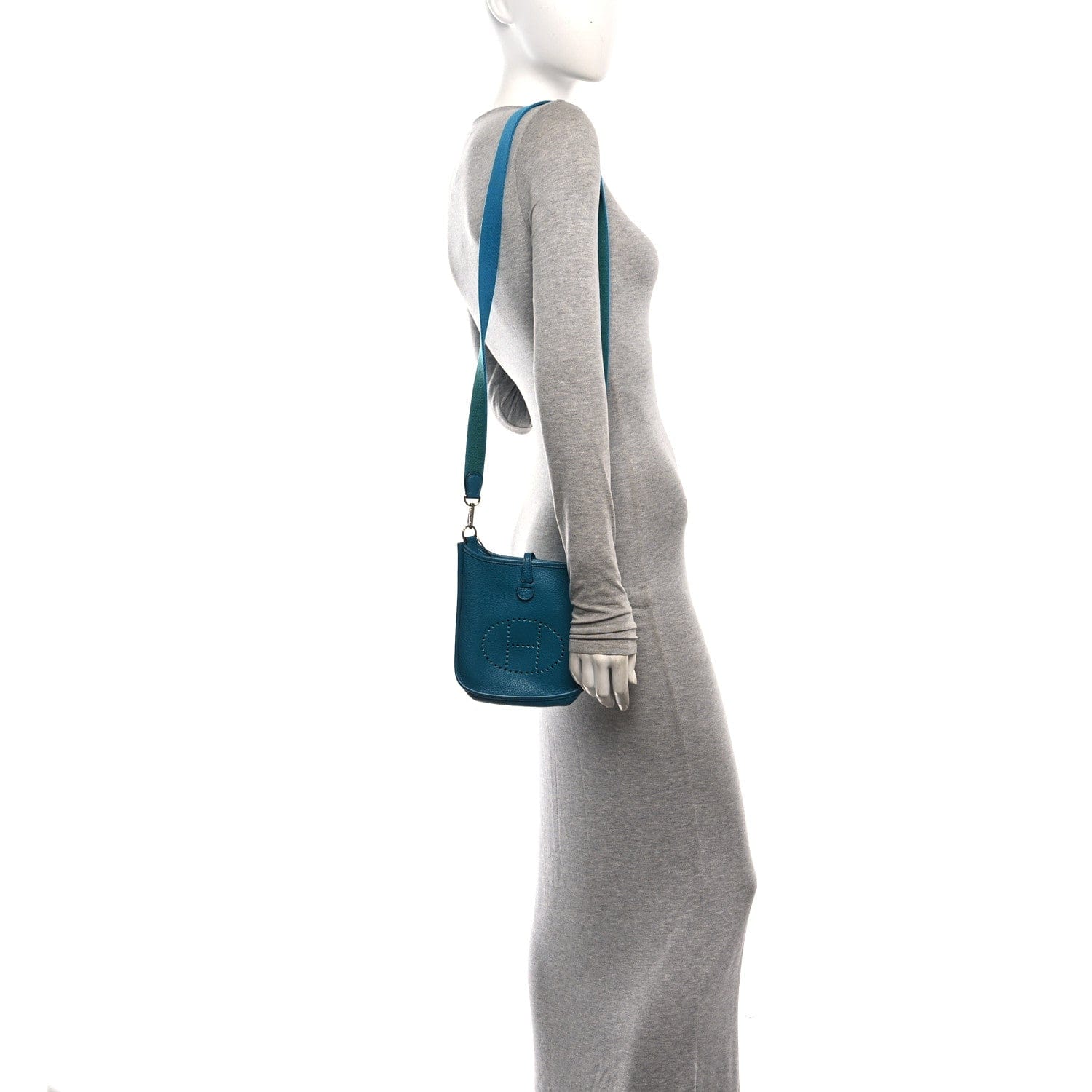 Hermes Taurillon Clemence Amazone Evelyne TPM Bleu Izmir Malachite