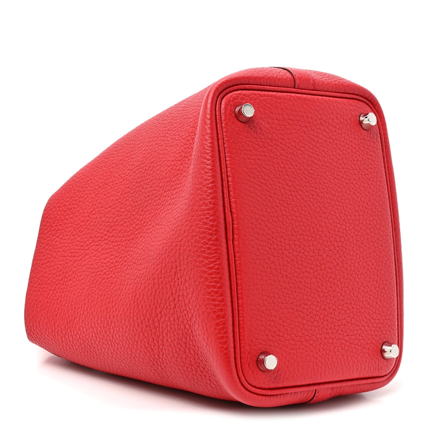 Hermes Taurillon Clemence Picotin Lock 18 PM Rouge Casaque