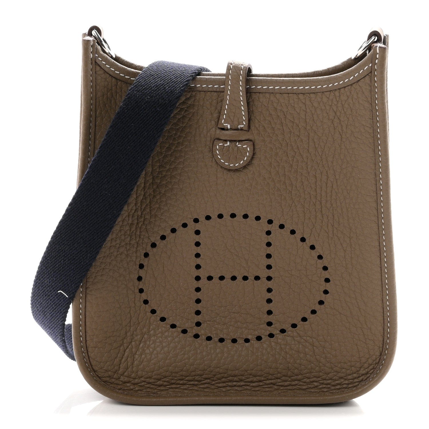 Hermes Taurillon Clemence Evelyne TPM Etoupe Bleu Indigo