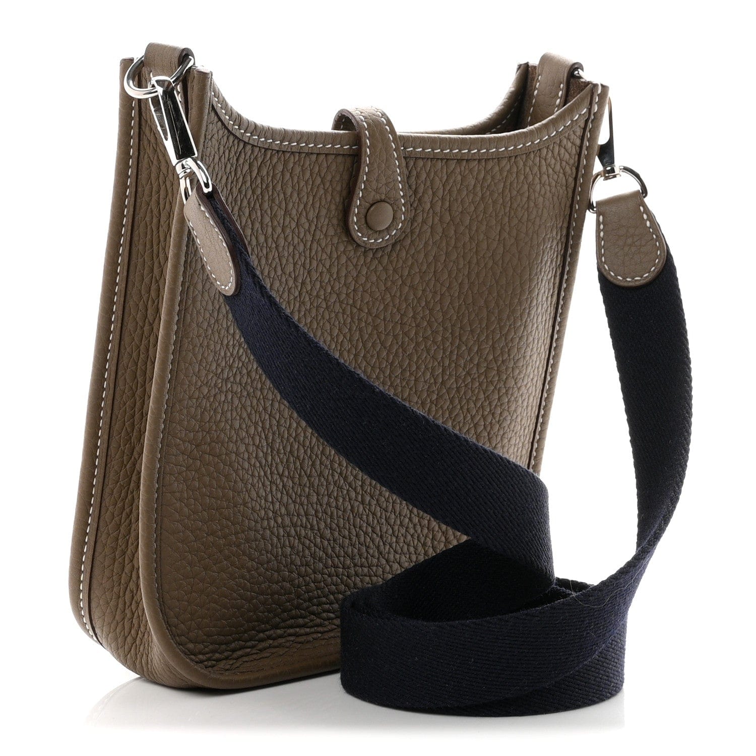 Hermes Taurillon Clemence Evelyne TPM Etoupe Bleu Indigo