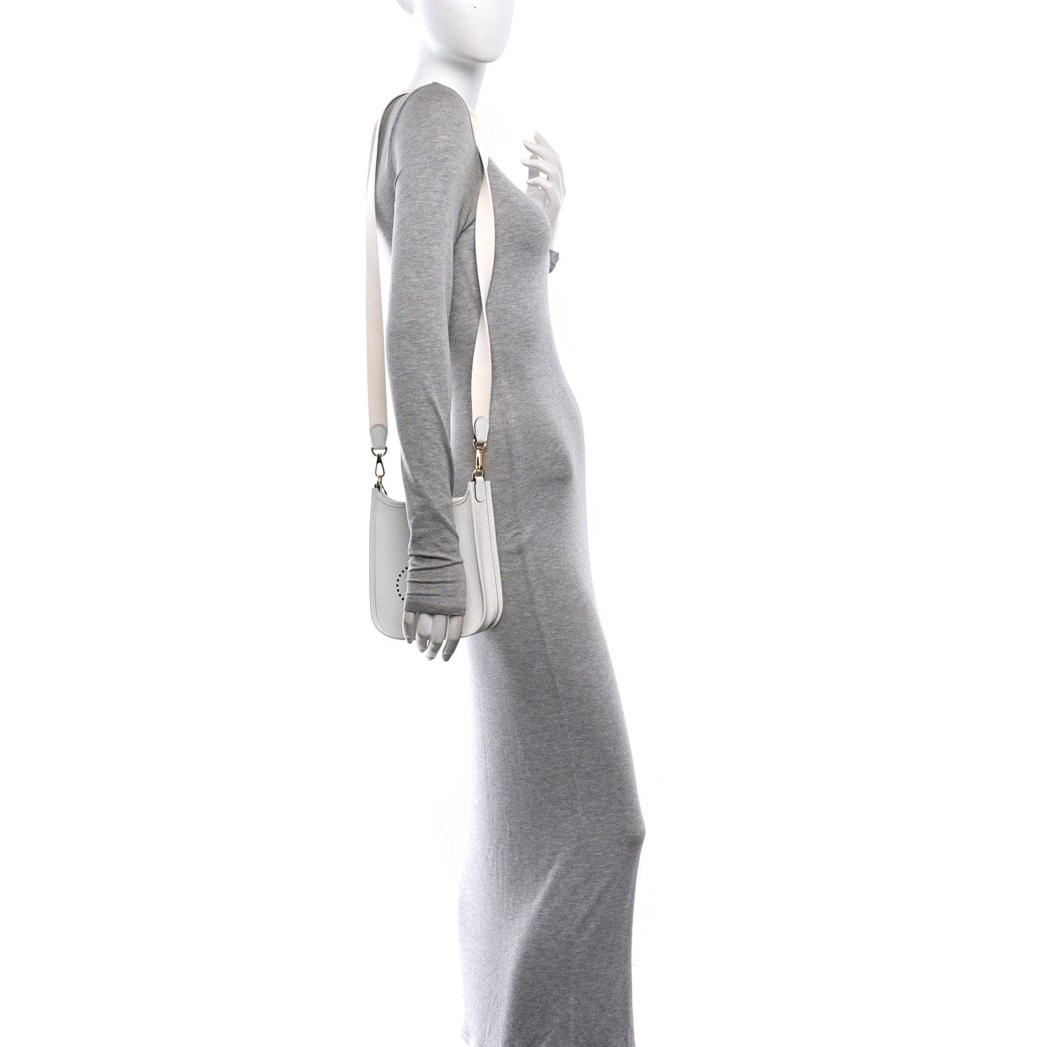 Hermes Taurillon Clemence Amazone Evelyne TPM New White