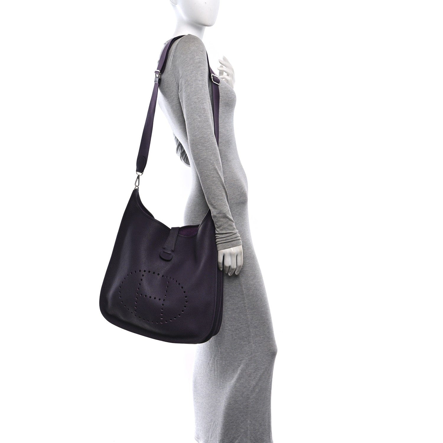 Hermes Taurillon Clemence Evelyne III TGM Prune