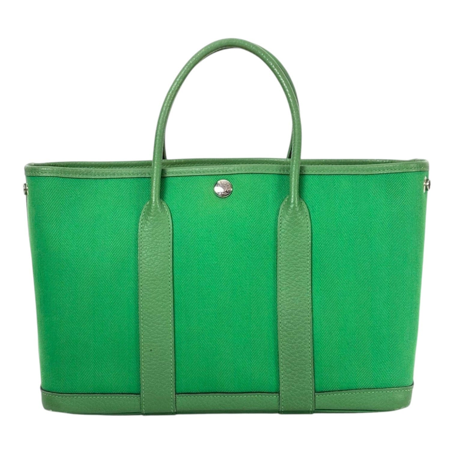 Hermes Green Garden Party 30 cm in Canvas/Leather