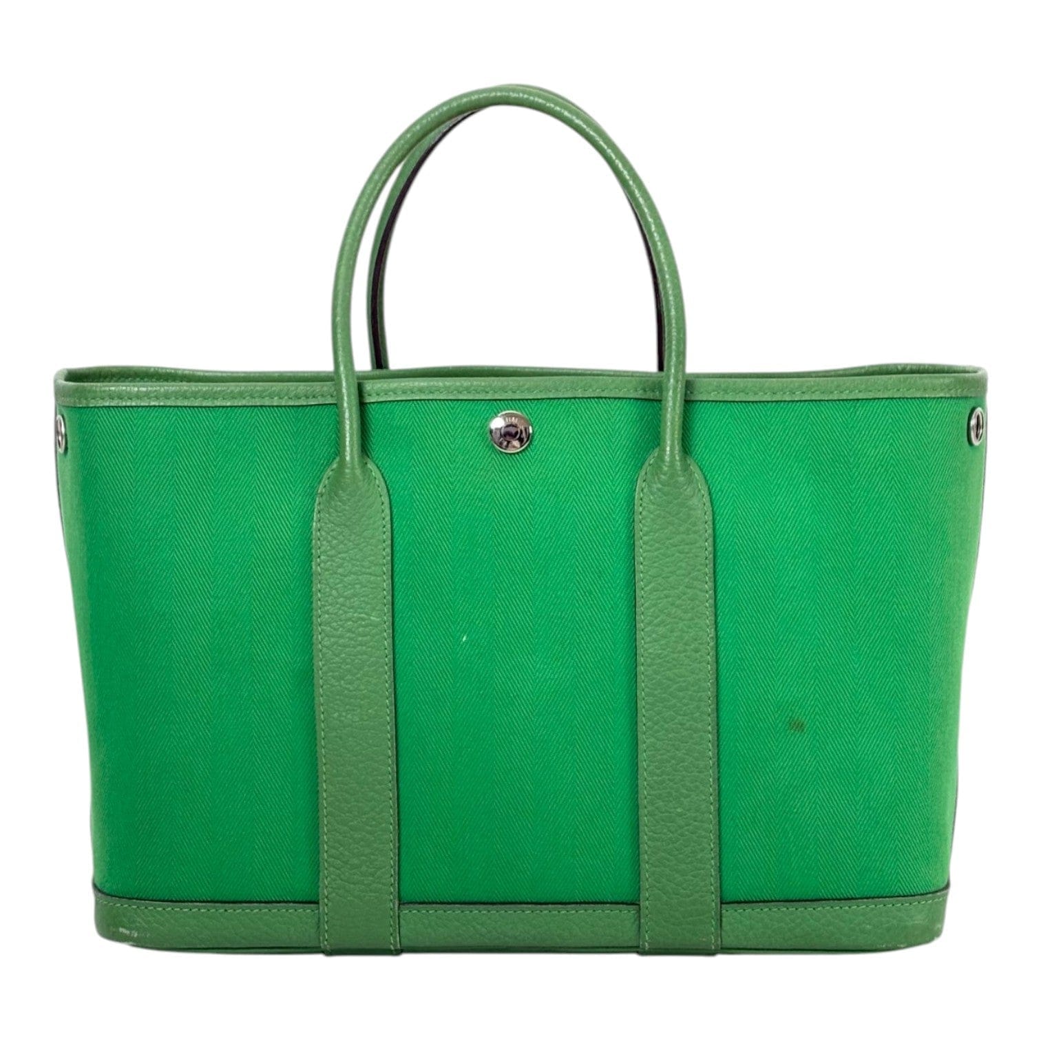 Hermes Green Garden Party 30 cm in Canvas/Leather