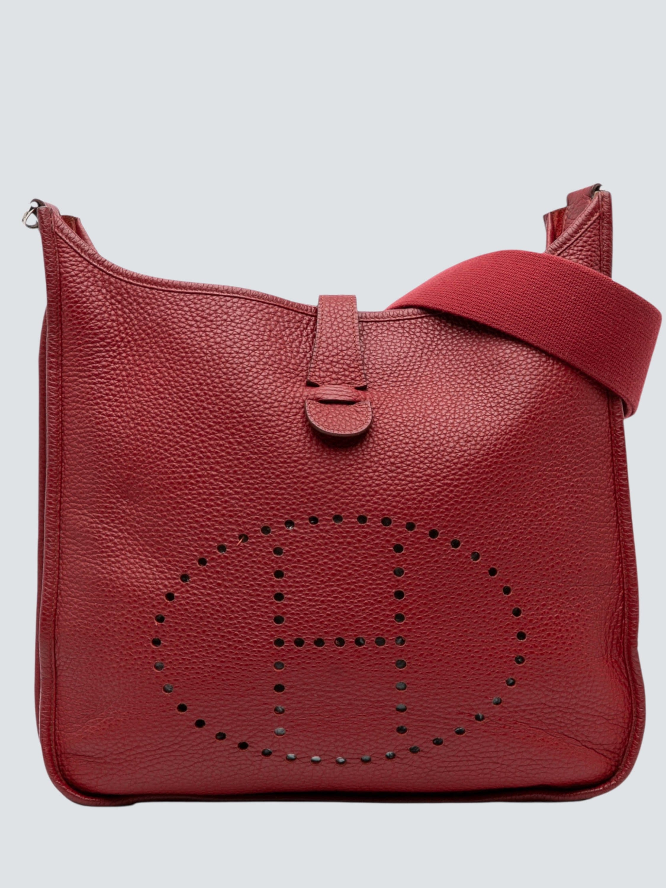 Hermès Red Clemence Leather Evelyne 29