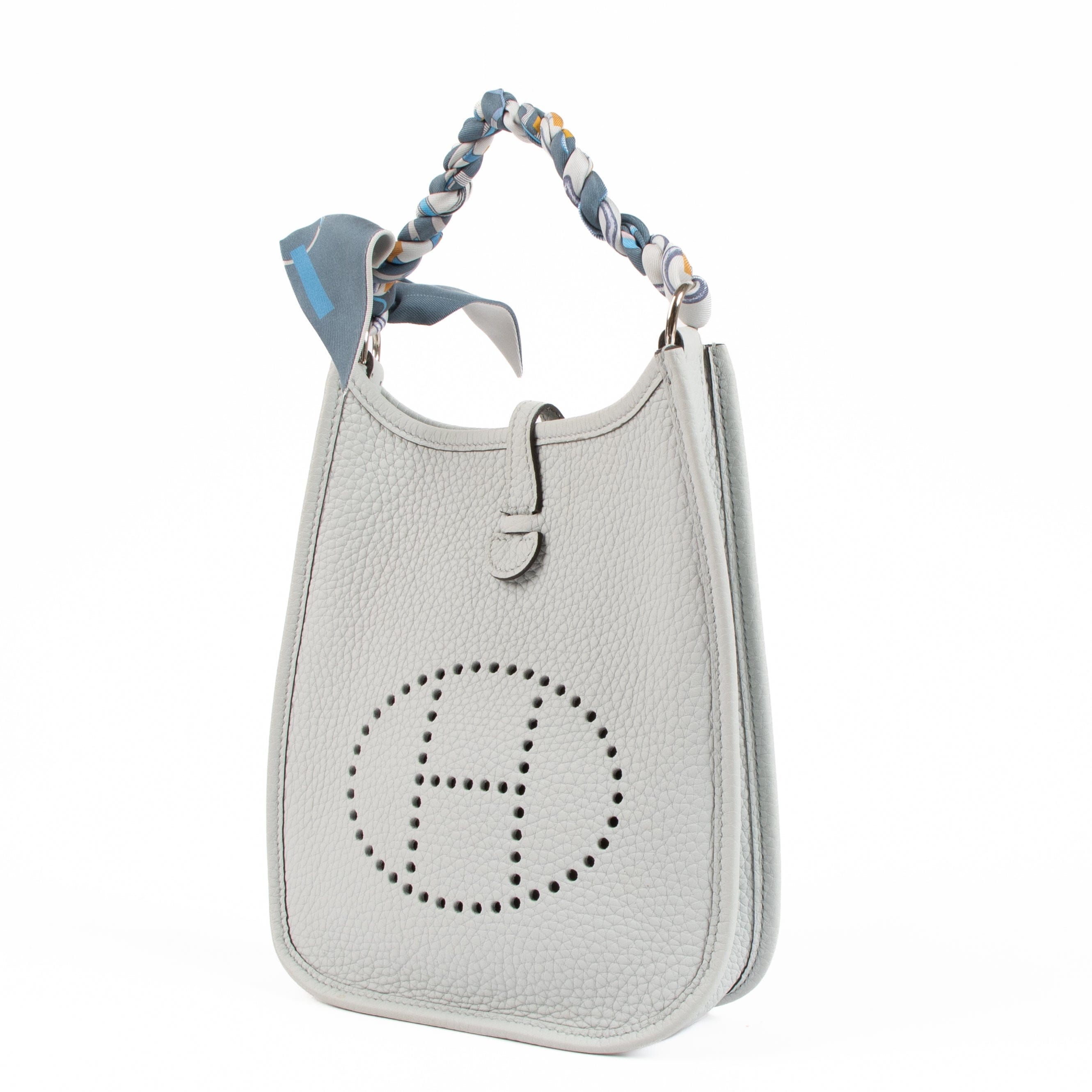 Hermès Evelyne 16 Bleu Pale/Gris Etain Clemence PHW