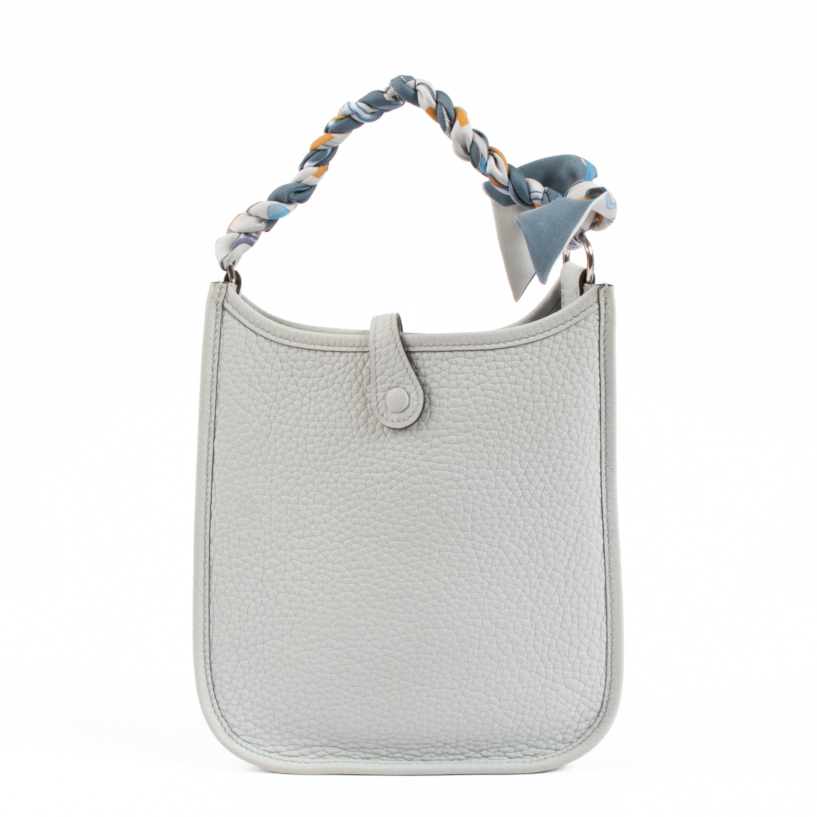 Hermès Evelyne 16 Bleu Pale/Gris Etain Clemence PHW