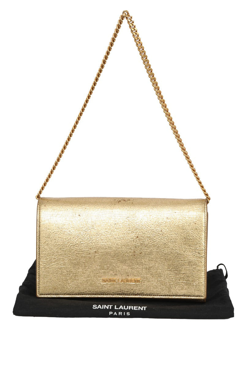 Saint Laurent Metallic Calfskin Shoulder Bag