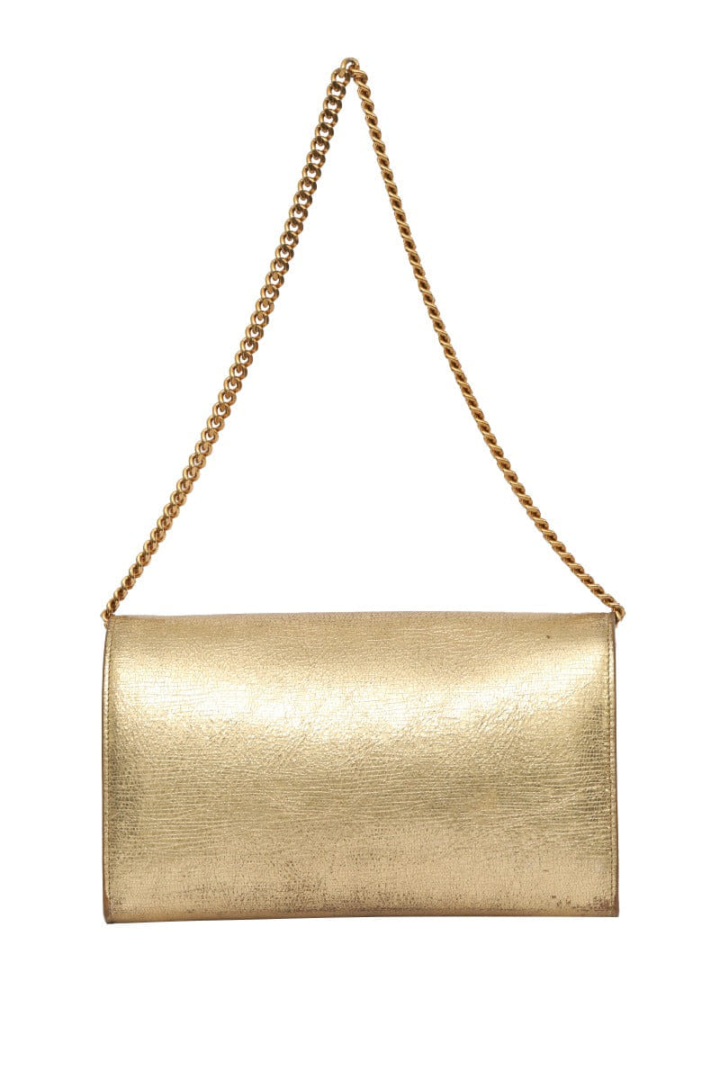 Saint Laurent Metallic Calfskin Shoulder Bag