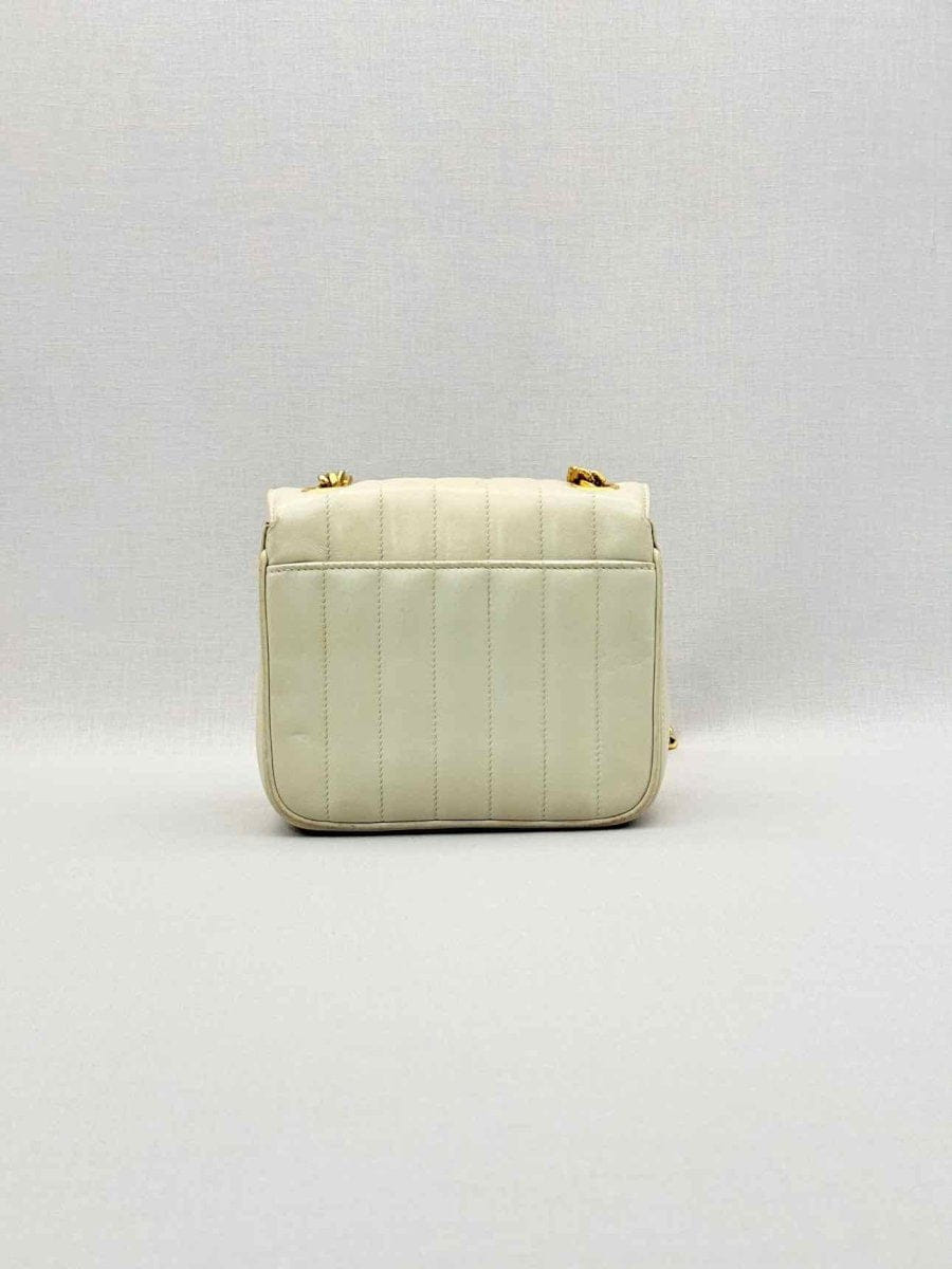 Saint Laurent Vicky Beige Quilted Shoulder Bag