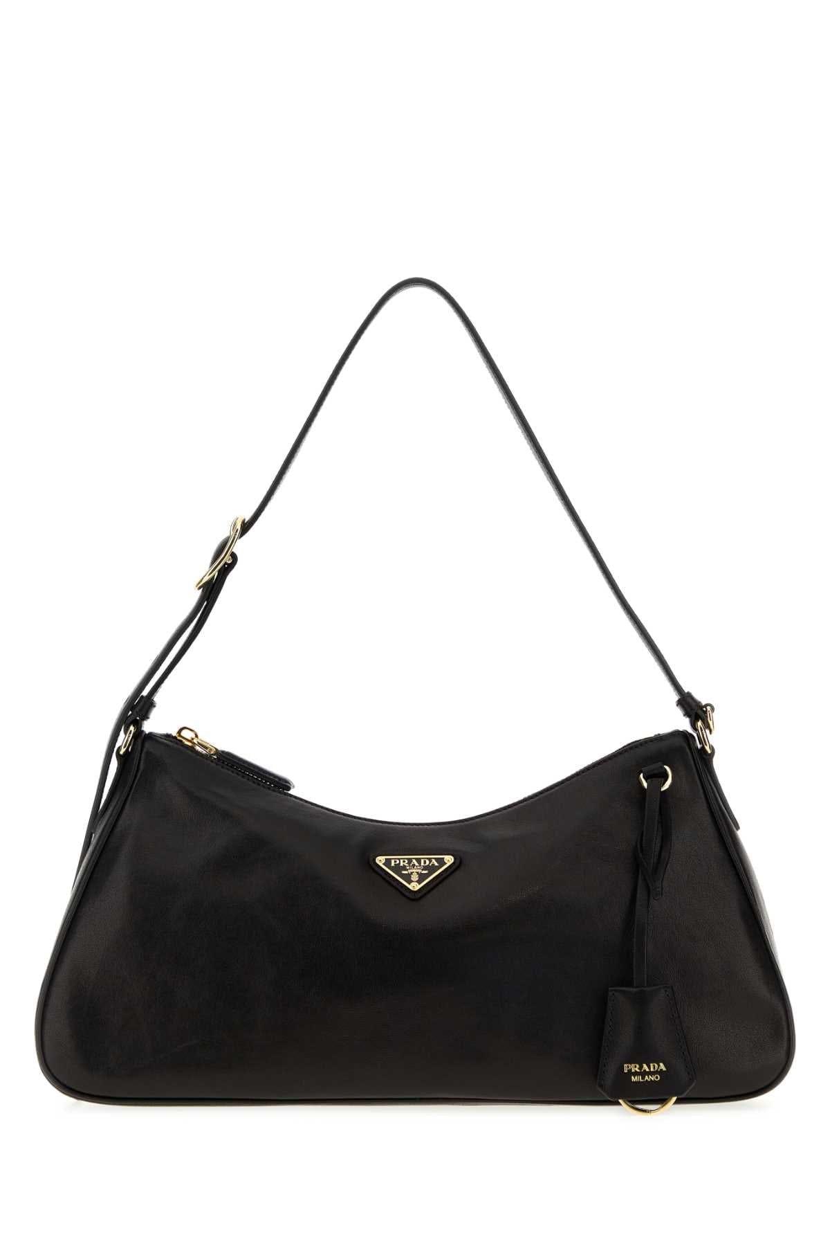 Prada Women Black Nappa Leather Shoulder Bag