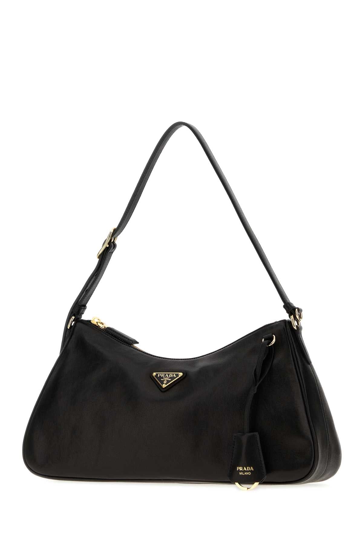 Prada Women Black Nappa Leather Shoulder Bag