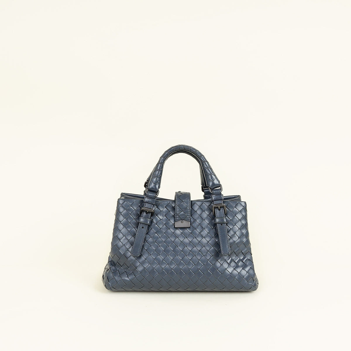 Bottega Veneta Blue Intrecciato Roma Mini Tote Bag
