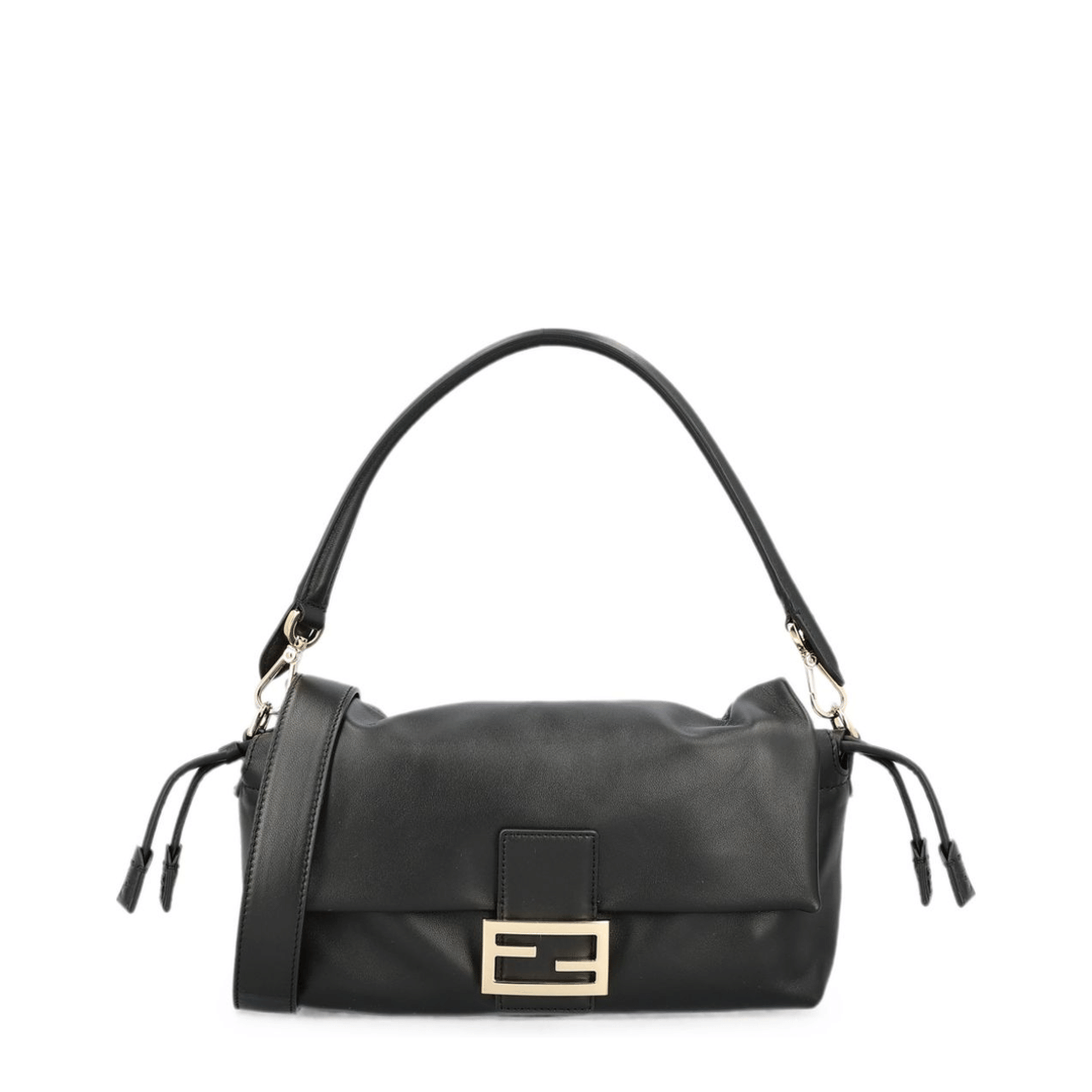 Fendi Baguette Medium Soft Nappa Leather Handbag - Black