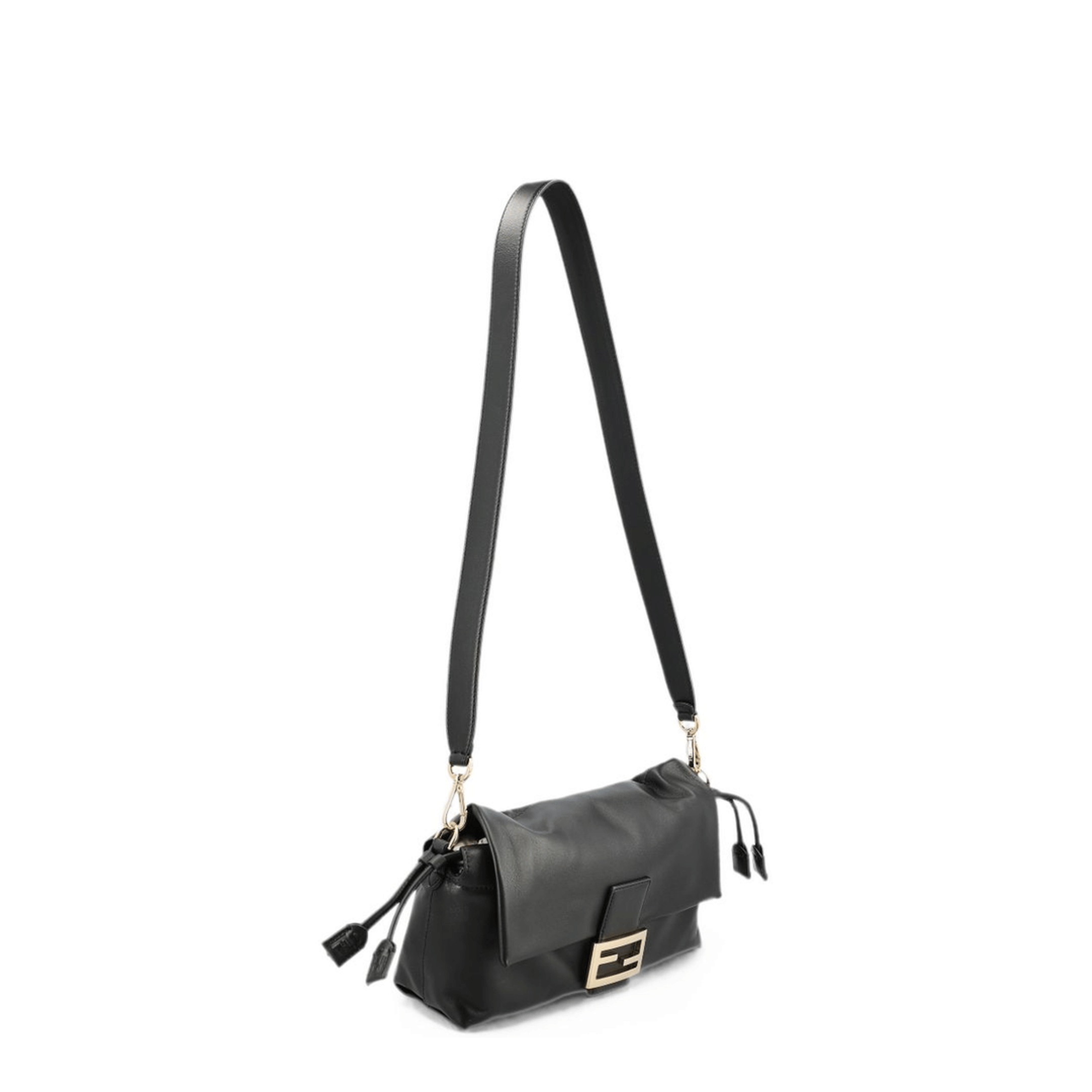 Fendi Baguette Medium Soft Nappa Leather Handbag - Black